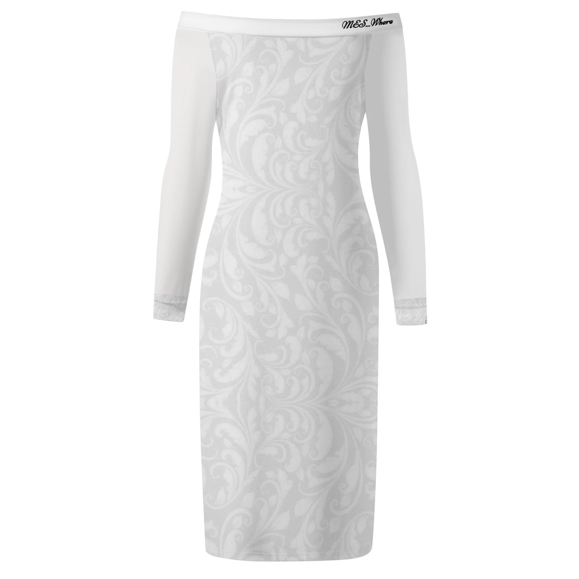 Women's Off The Shoulder Long Sleeve Elegant Wrap Dress - MES...Where