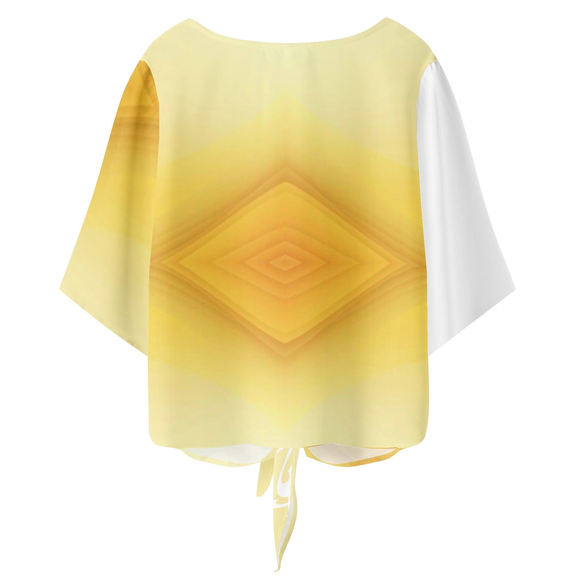 Women‘s’ V-neck Tie Front Knot Chiffon Blouse - MES...Where