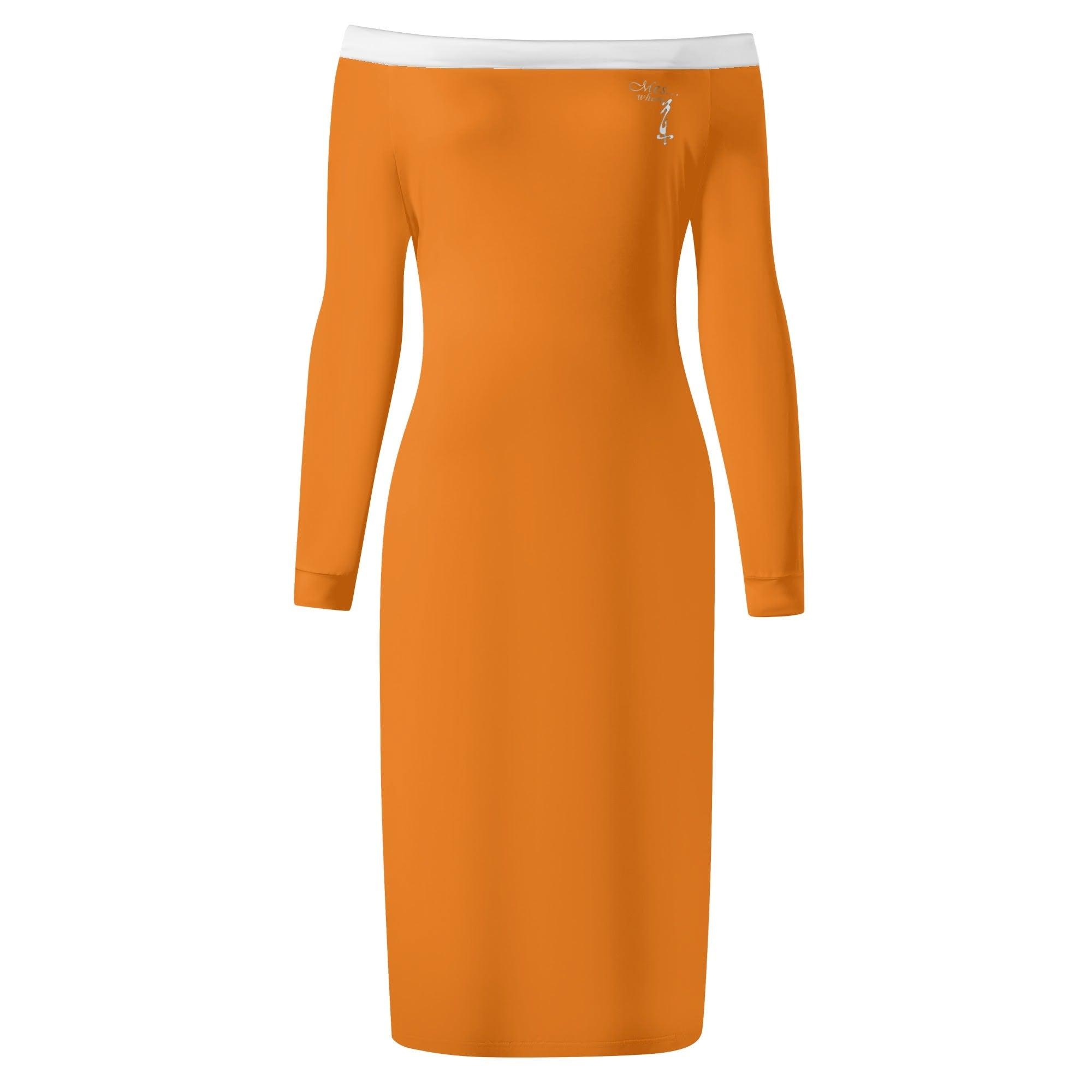 Women's Off The Shoulder Long Sleeve Elegant Wrap Dress - MES...Where