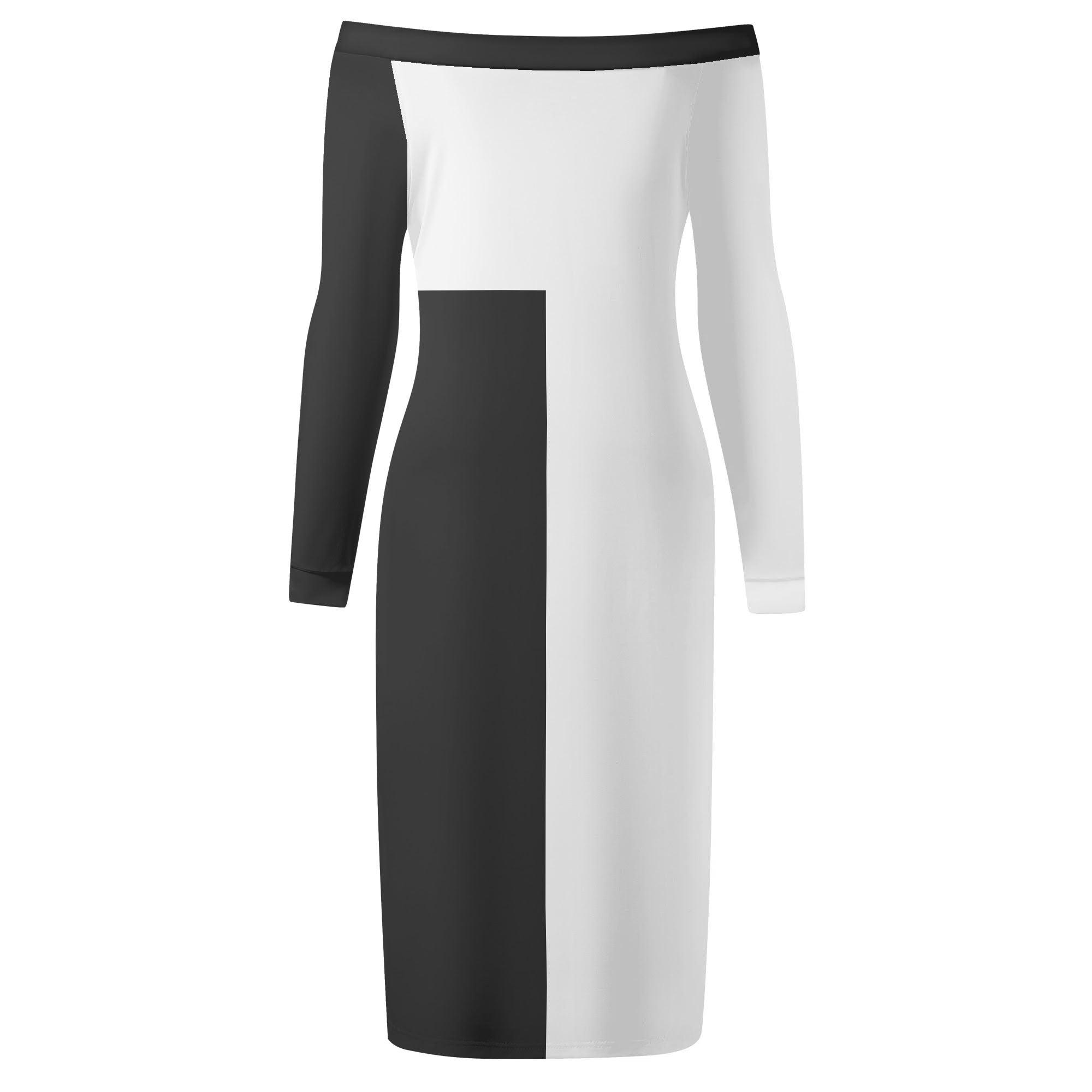 Women's Off The Shoulder Long Sleeve Elegant Wrap Dress - MES...Where