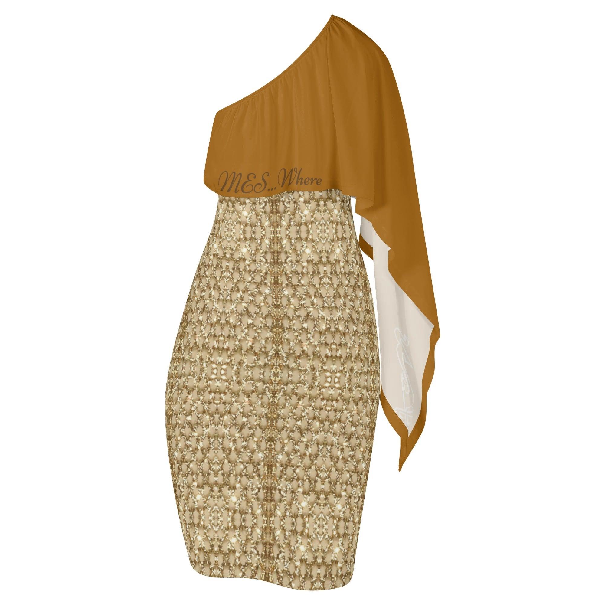 Women's Long Sleeve One Shoulder Party/Evening Dress - MES...Where