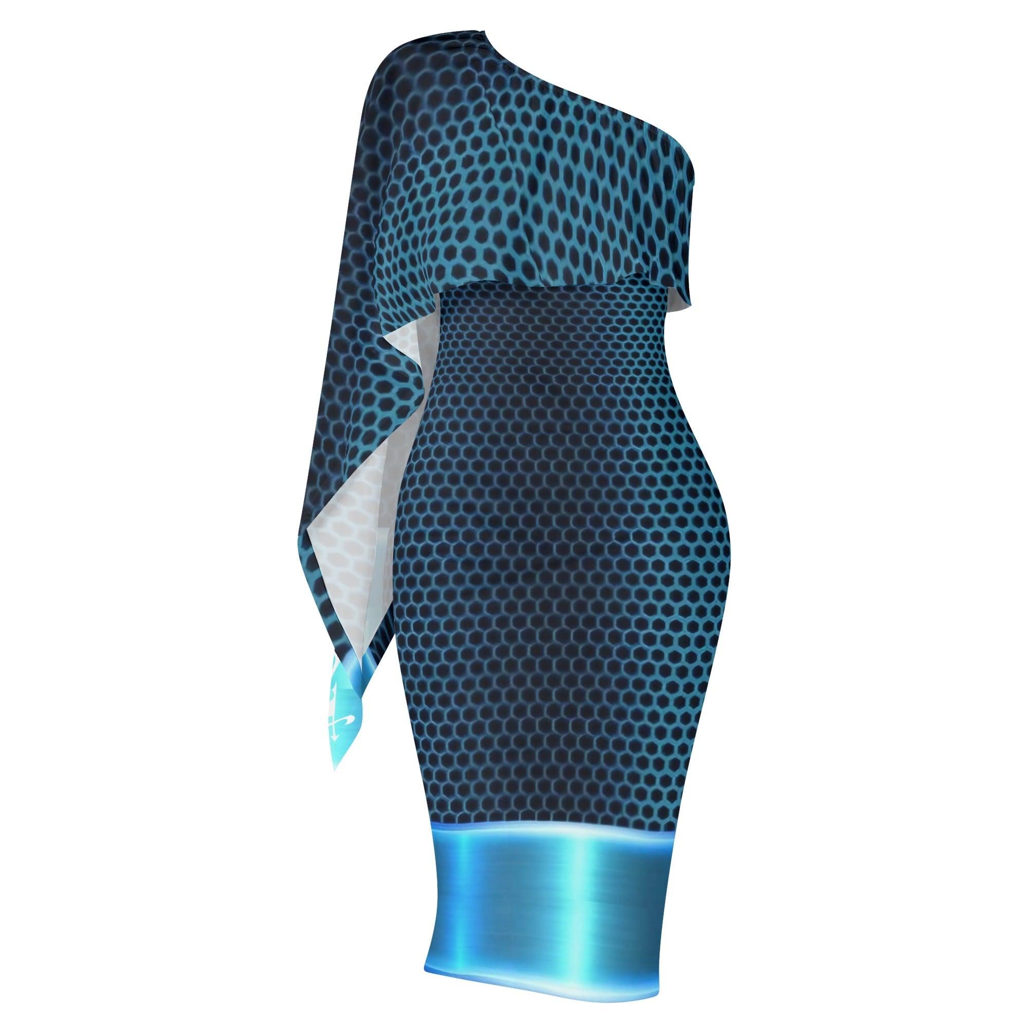 Women's Long Sleeve One Shoulder Party/Evening Dress - MES...Where