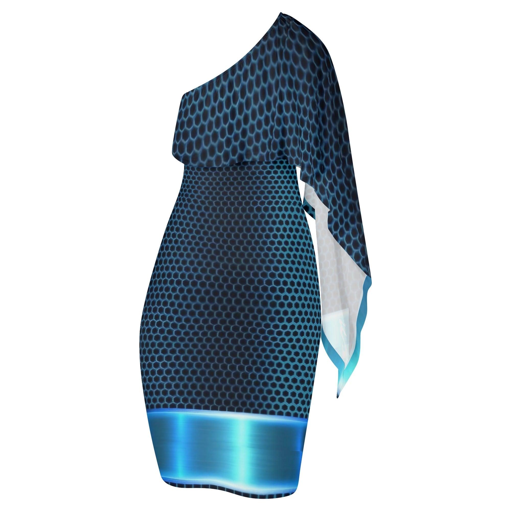 Women's Long Sleeve One Shoulder Party/Evening Dress - MES...Where