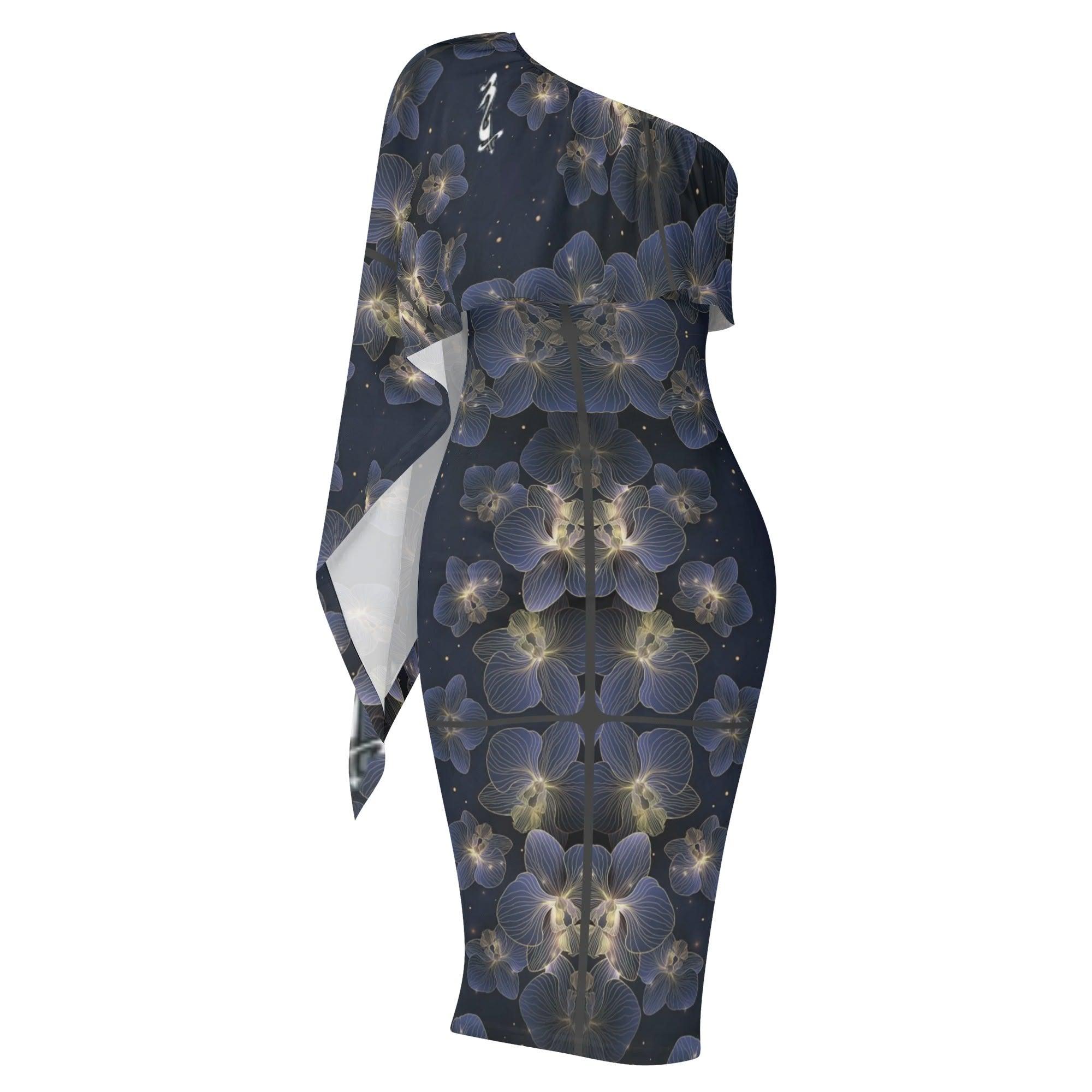 Women's Long Sleeve One Shoulder Party/Evening Dress - MES...Where