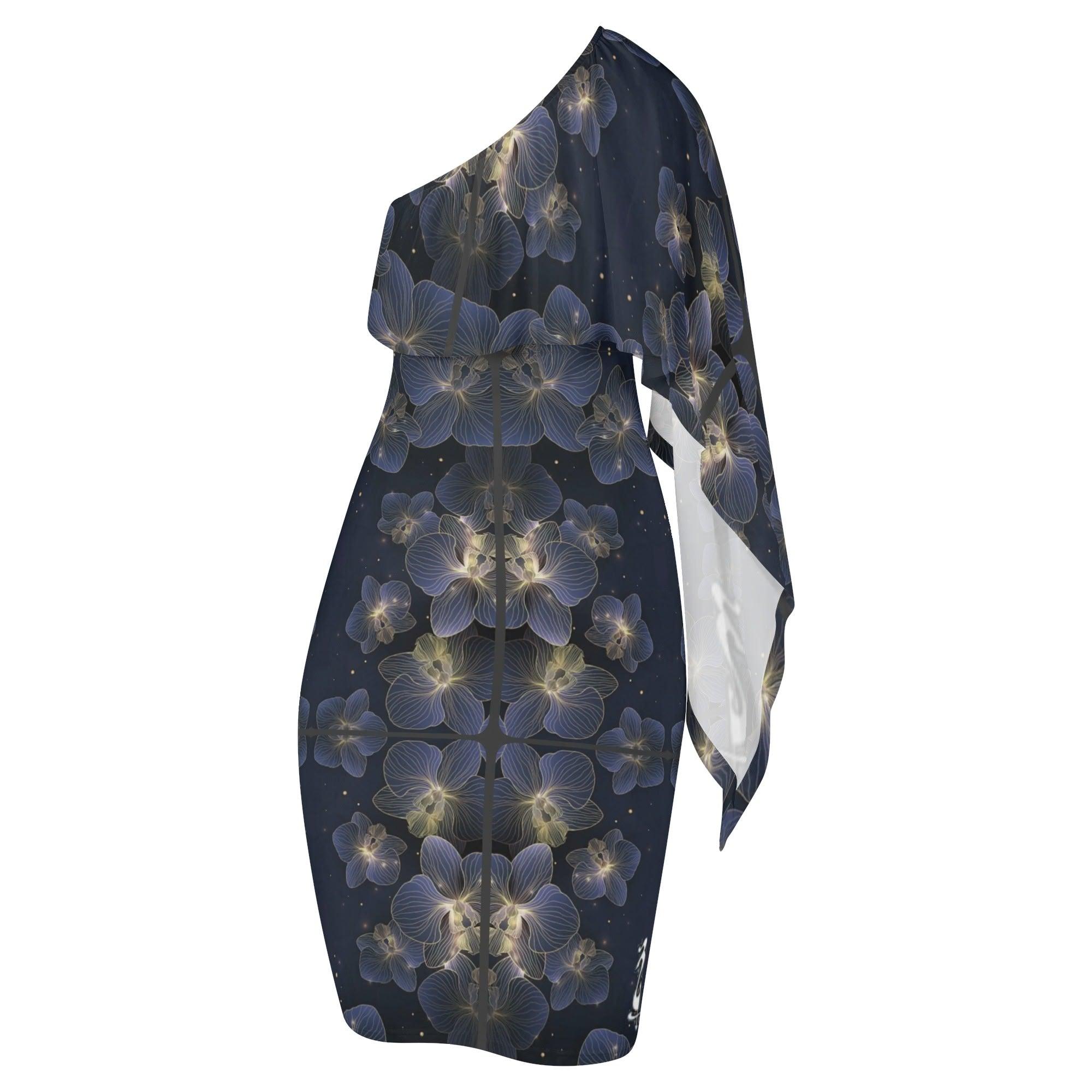 Women's Long Sleeve One Shoulder Party/Evening Dress - MES...Where