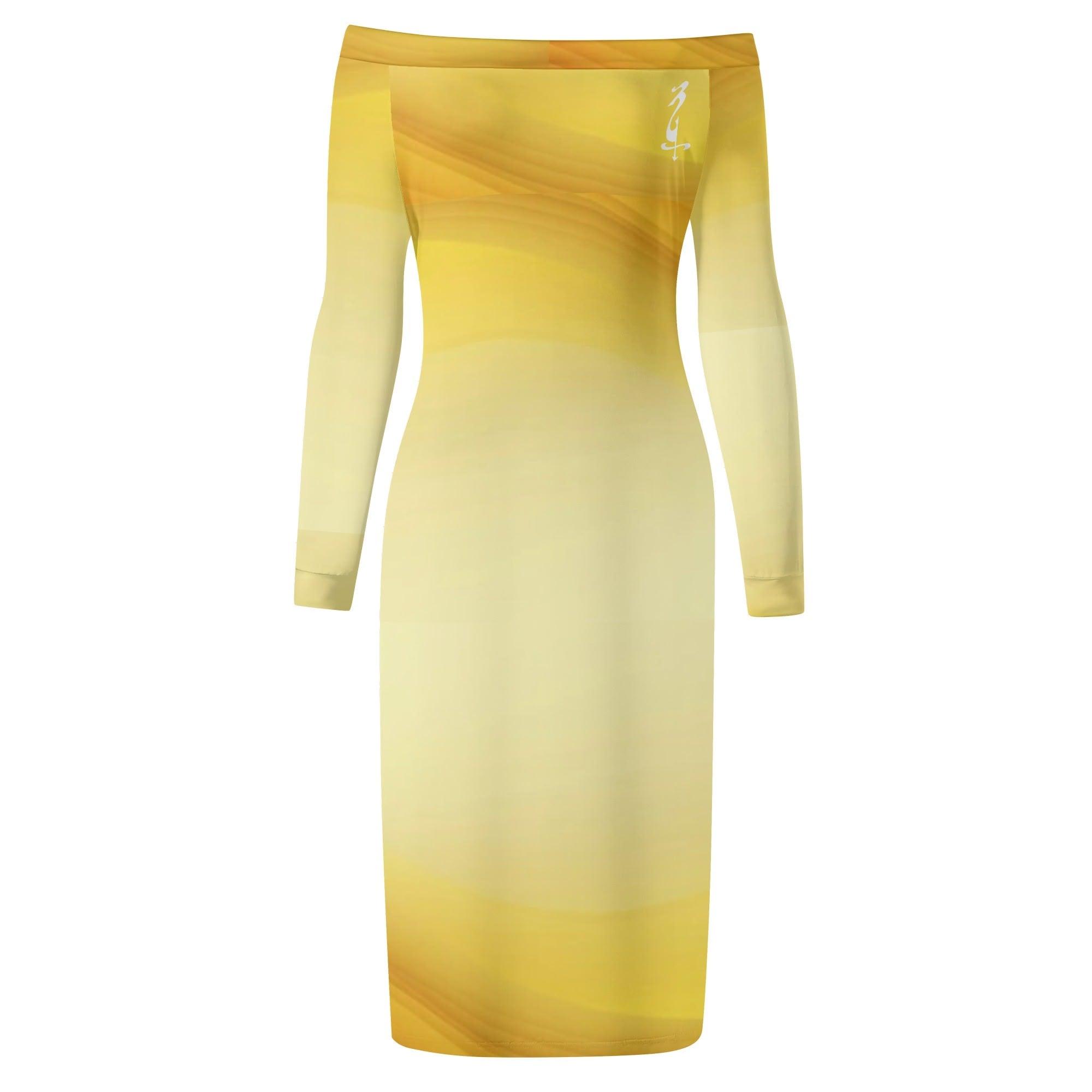 Women's Off The Shoulder Long Sleeve Elegant Wrap Dress - MES...Where