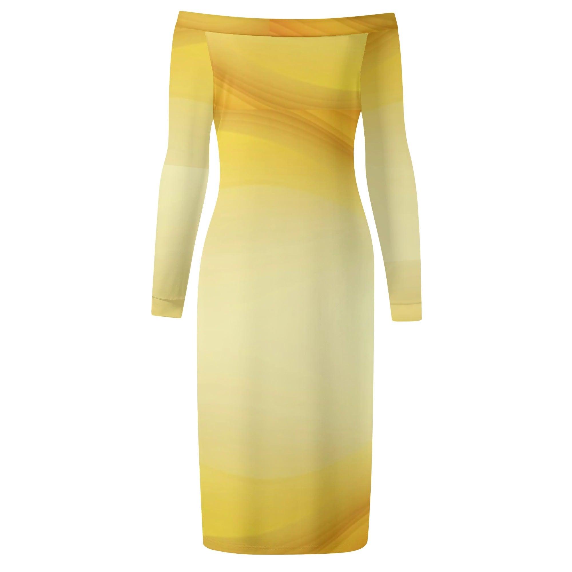 Women's Off The Shoulder Long Sleeve Elegant Wrap Dress - MES...Where