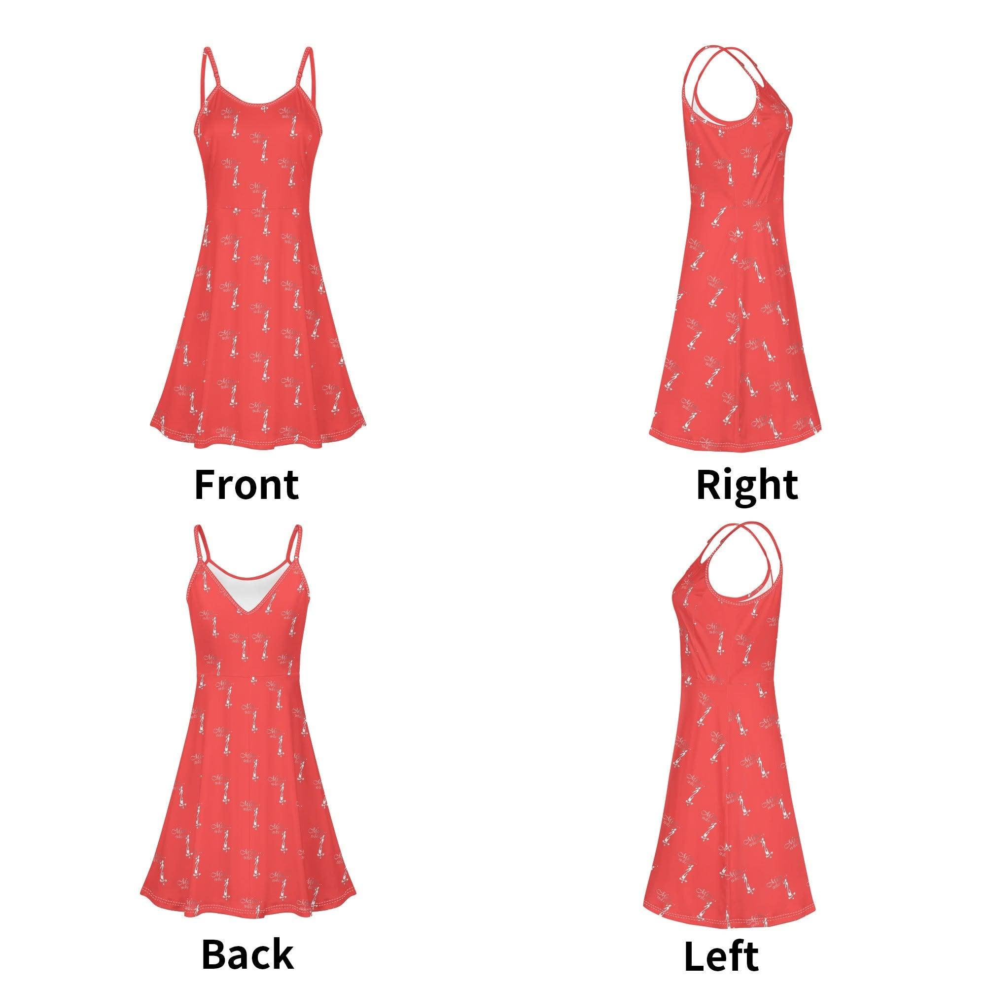 Women's Lounge Sleeveless Adjustable Spaghetti Strap Short Swing Dress - MES...Where