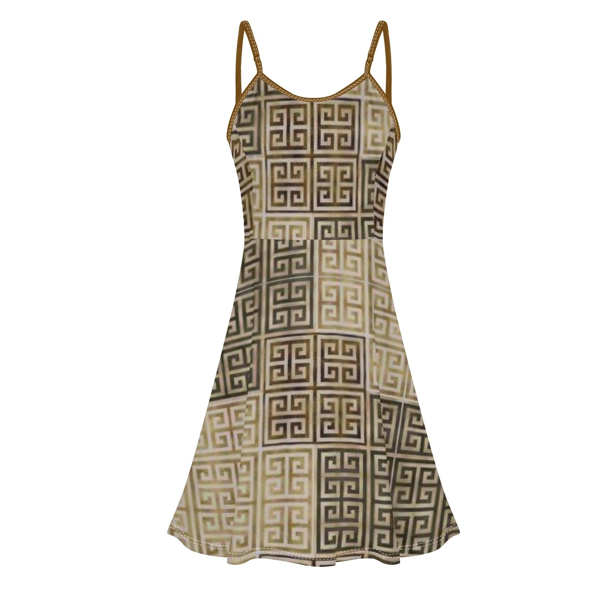 Women's Lounge Sleeveless Adjustable Spaghetti Strap Short Swing Dress - MES...Where