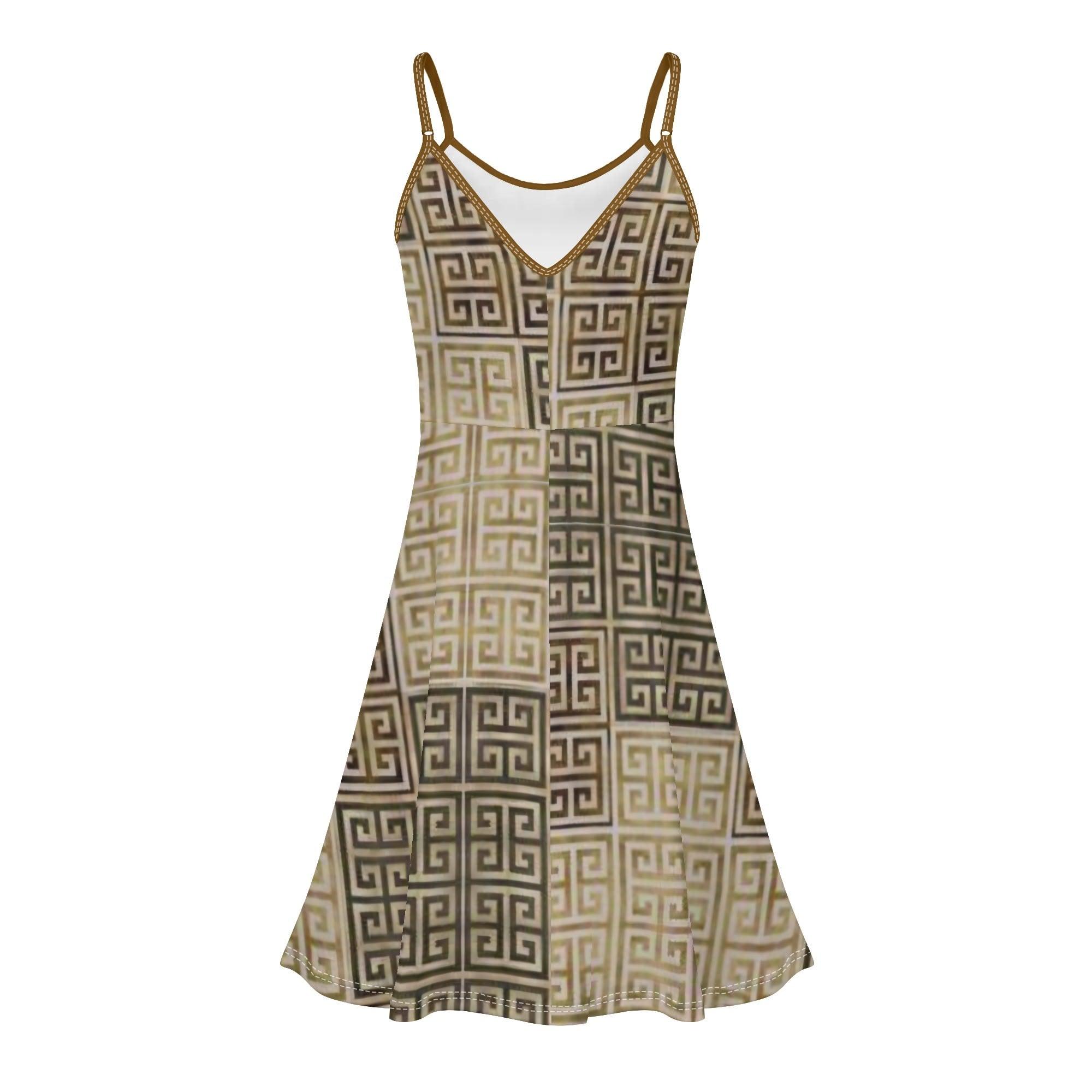 Women's Lounge Sleeveless Adjustable Spaghetti Strap Short Swing Dress - MES...Where