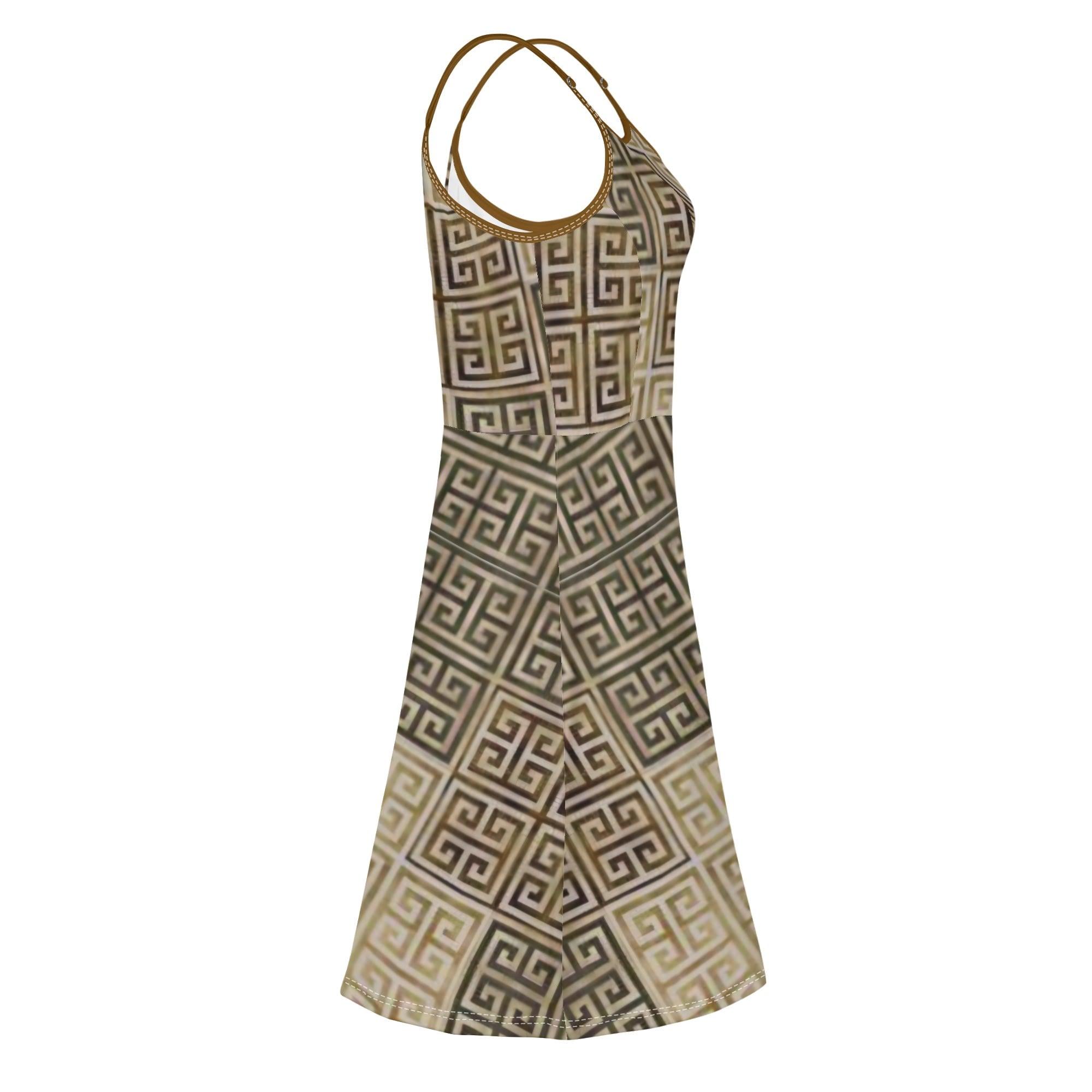 Women's Lounge Sleeveless Adjustable Spaghetti Strap Short Swing Dress - MES...Where