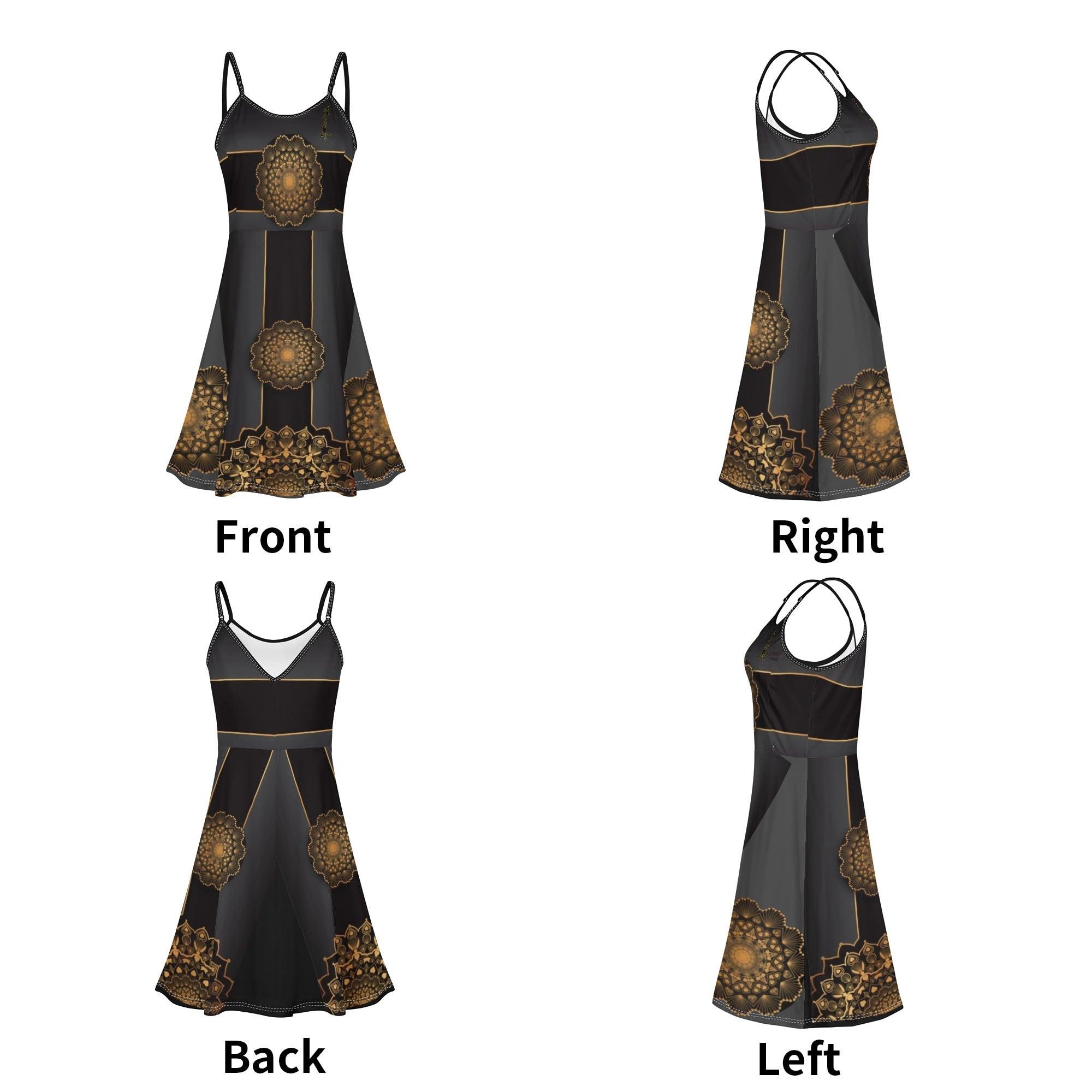 Women's Lounge Sleeveless Adjustable Spaghetti Strap Short Swing Dress - MES...Where