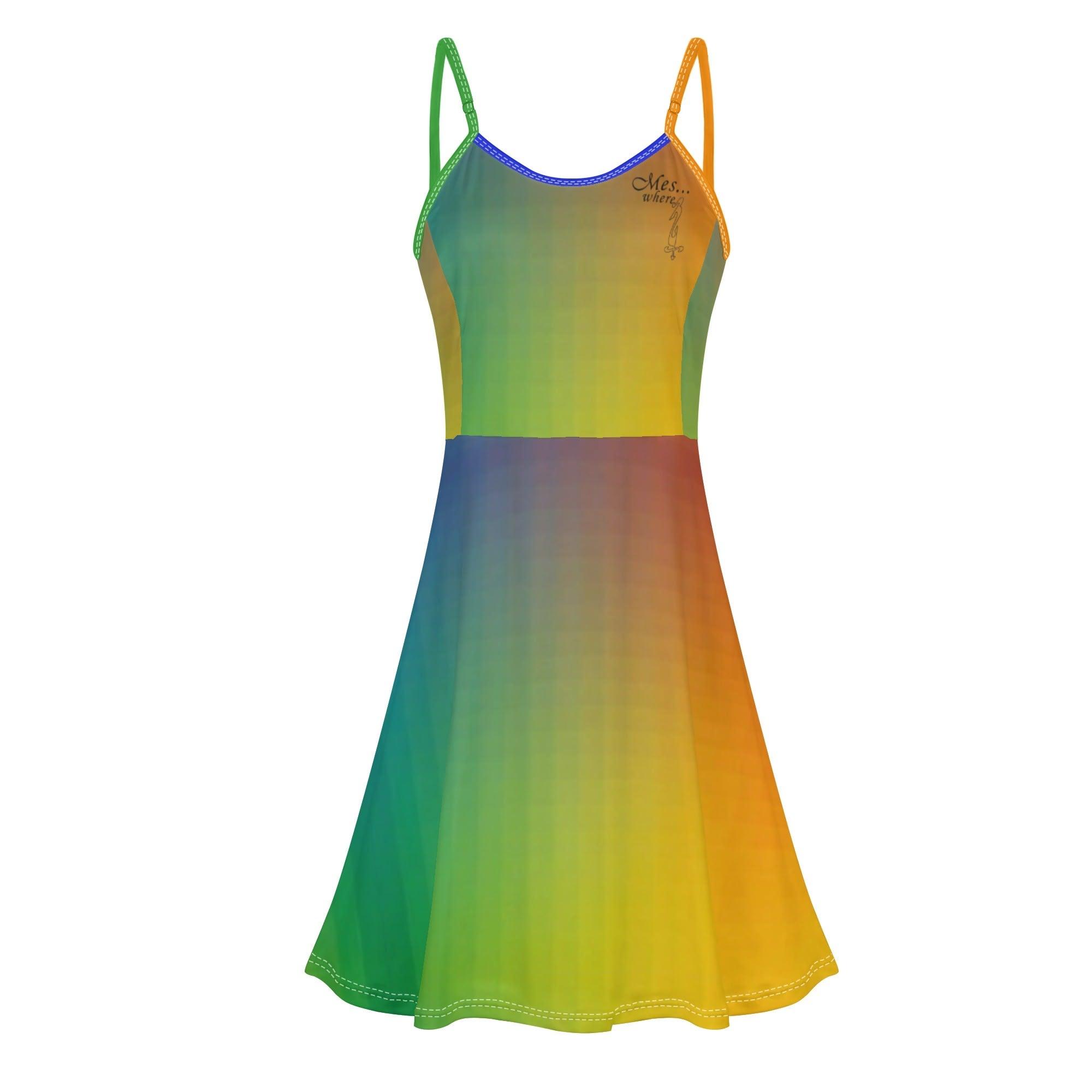 Women's Lounge Sleeveless Adjustable Spaghetti Strap Short Swing Dress - MES...Where