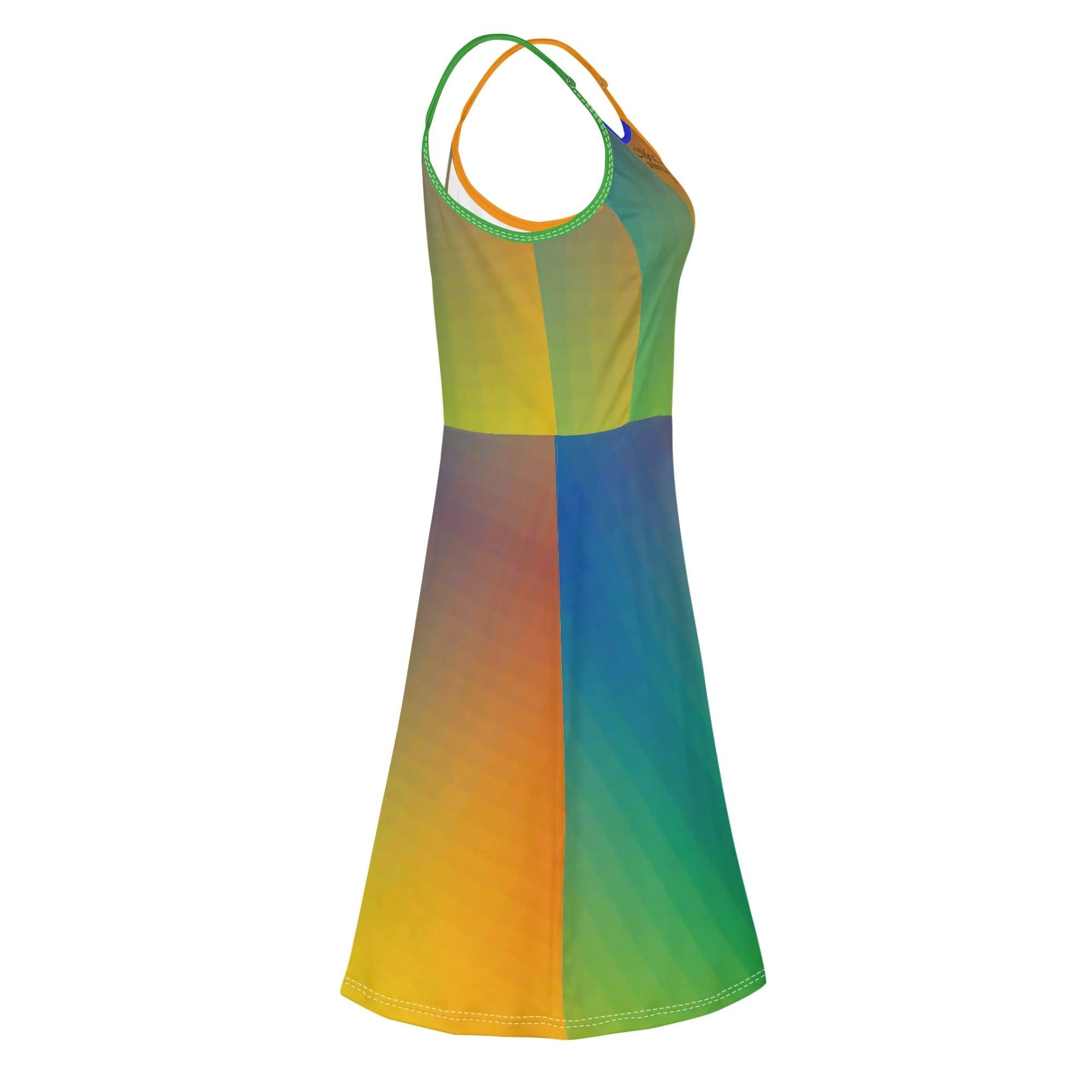 Women's Lounge Sleeveless Adjustable Spaghetti Strap Short Swing Dress - MES...Where