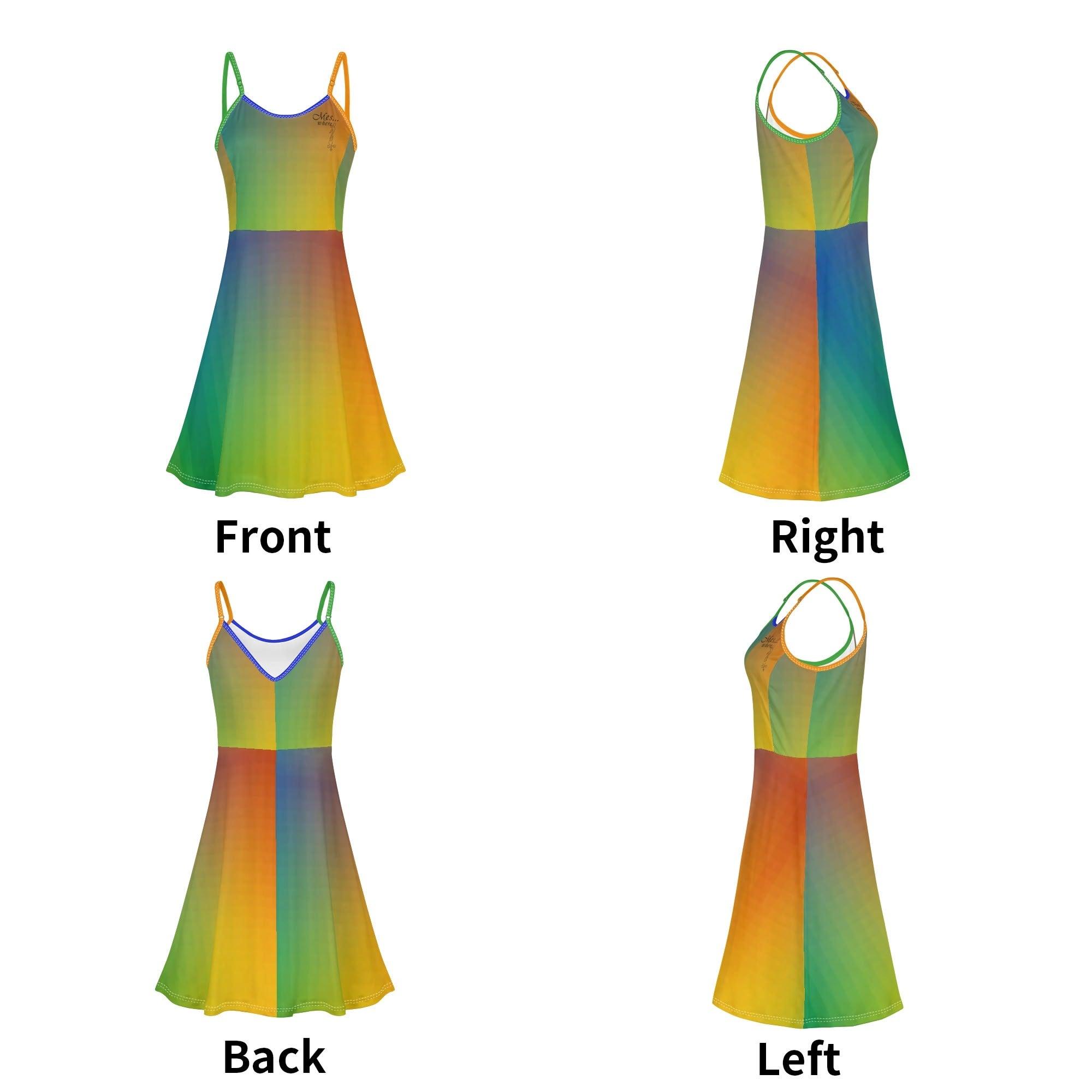 Women's Lounge Sleeveless Adjustable Spaghetti Strap Short Swing Dress - MES...Where