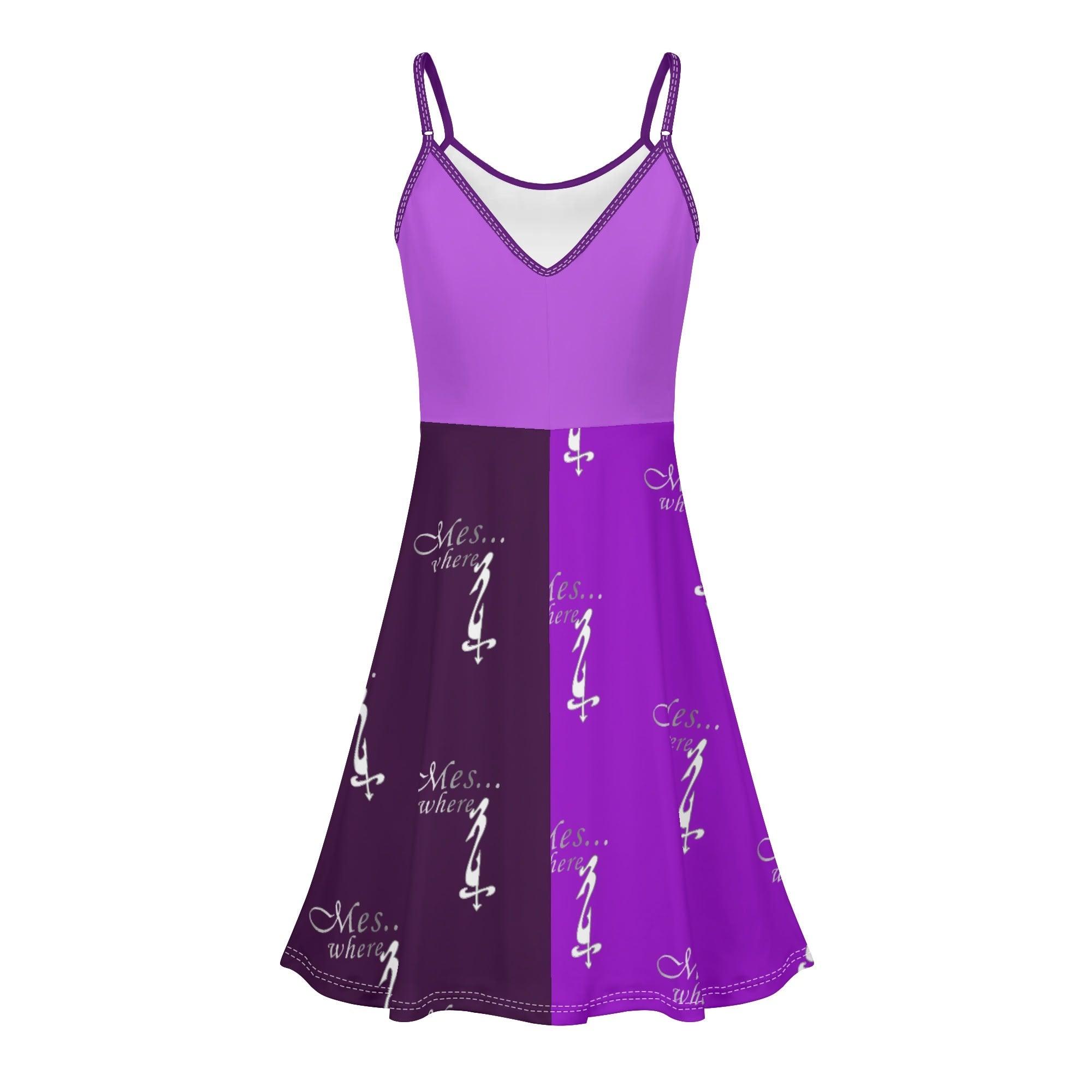 Women's Lounge Sleeveless Adjustable Spaghetti Strap Short Swing Dress - MES...Where