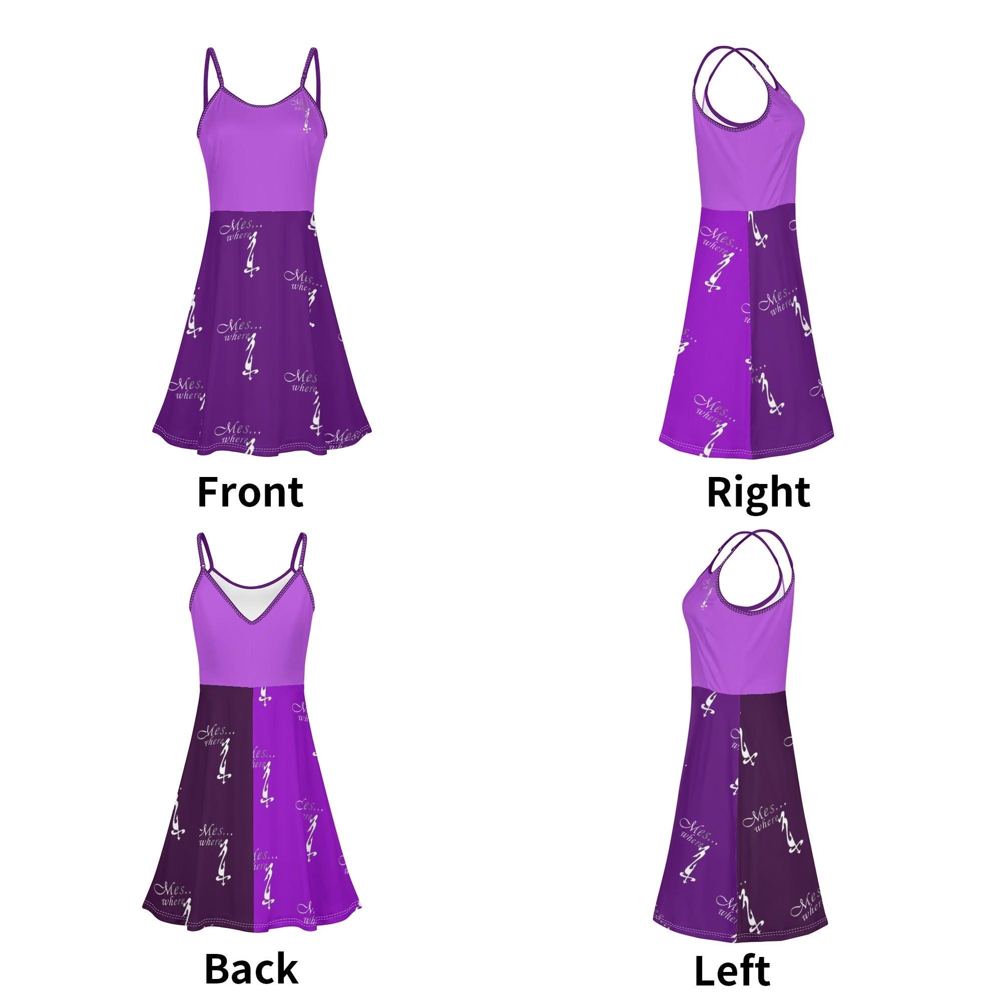 Women's Lounge Sleeveless Adjustable Spaghetti Strap Short Swing Dress - MES...Where