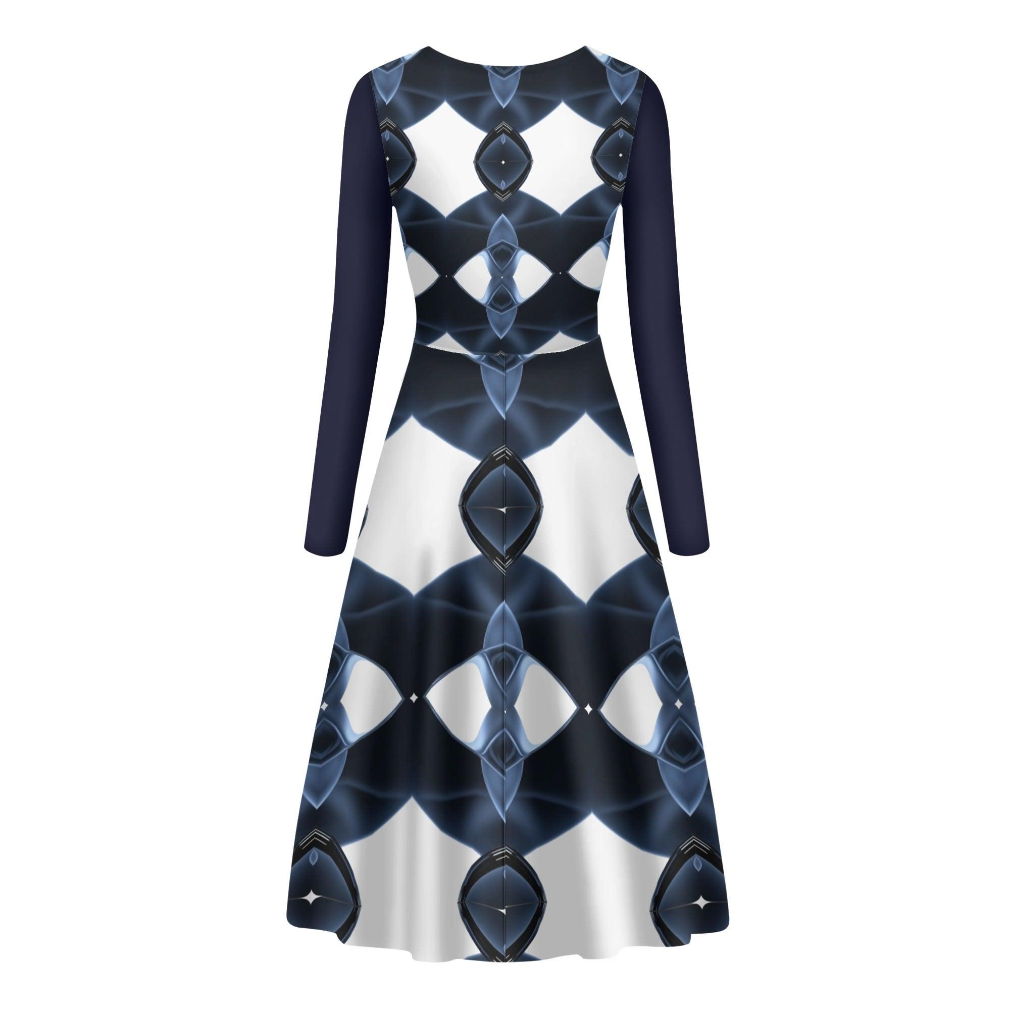 Womens Long Sleeves Flowy Long Dresses - MES...Where