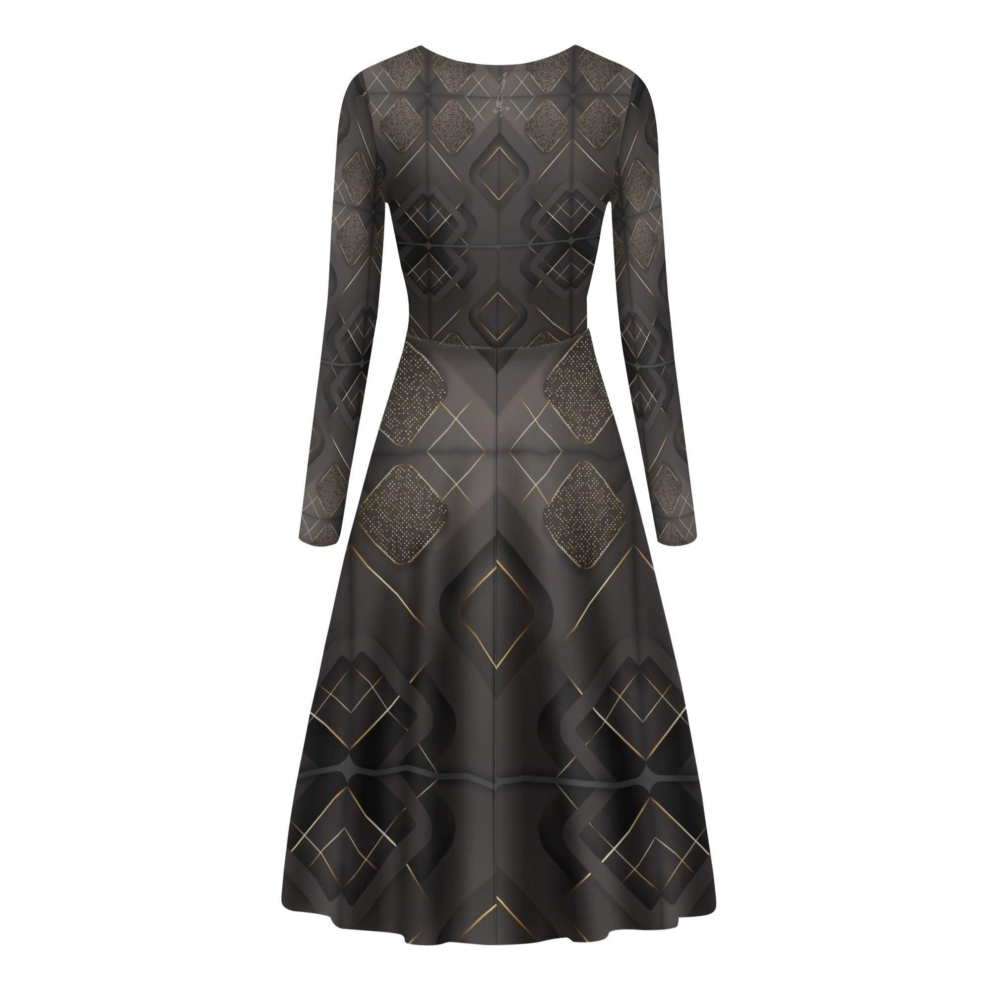 Womens Long Sleeves Flowy Long Dresses - MES...Where