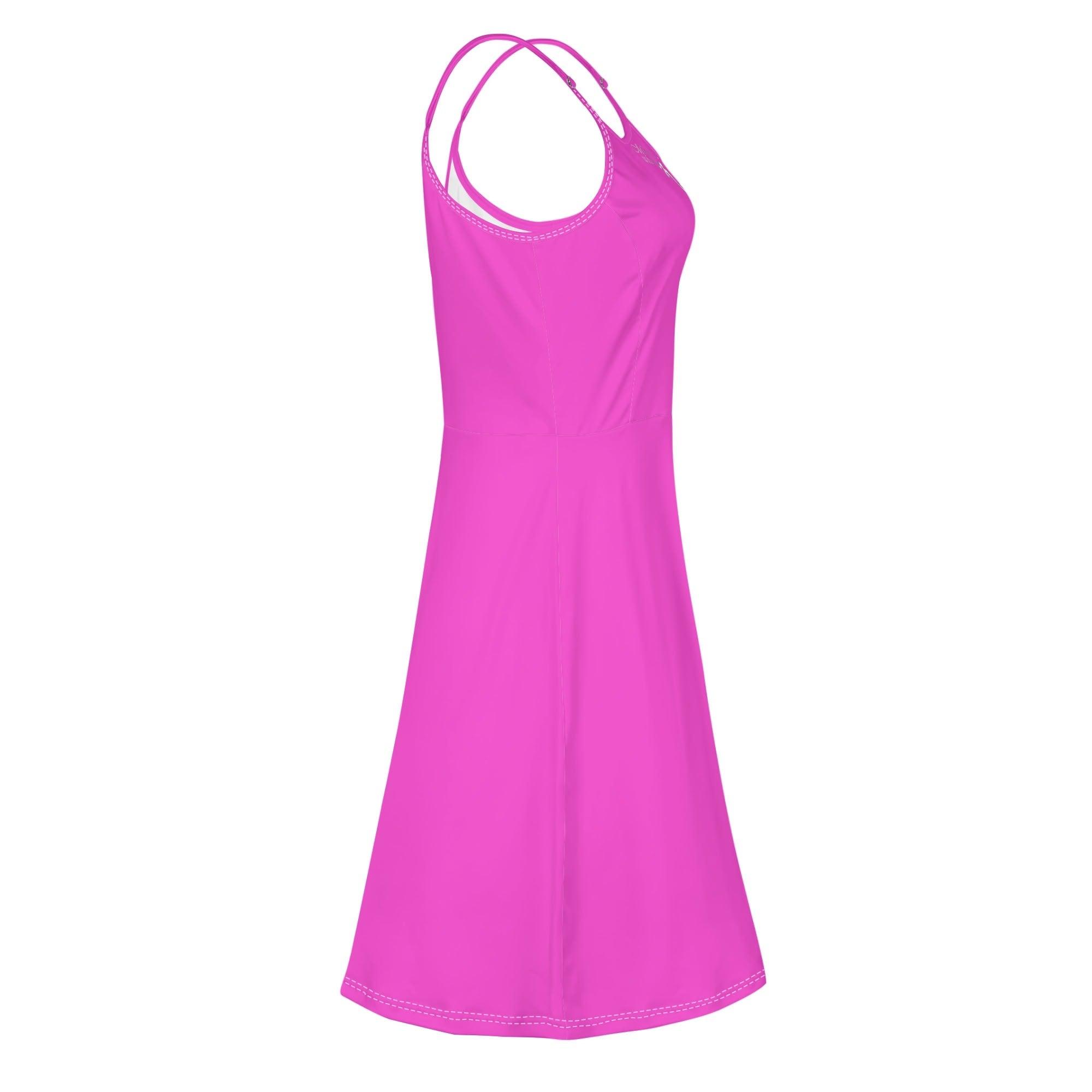 Women's Lounge Sleeveless Adjustable Spaghetti Strap Short Swing Dress - MES...Where