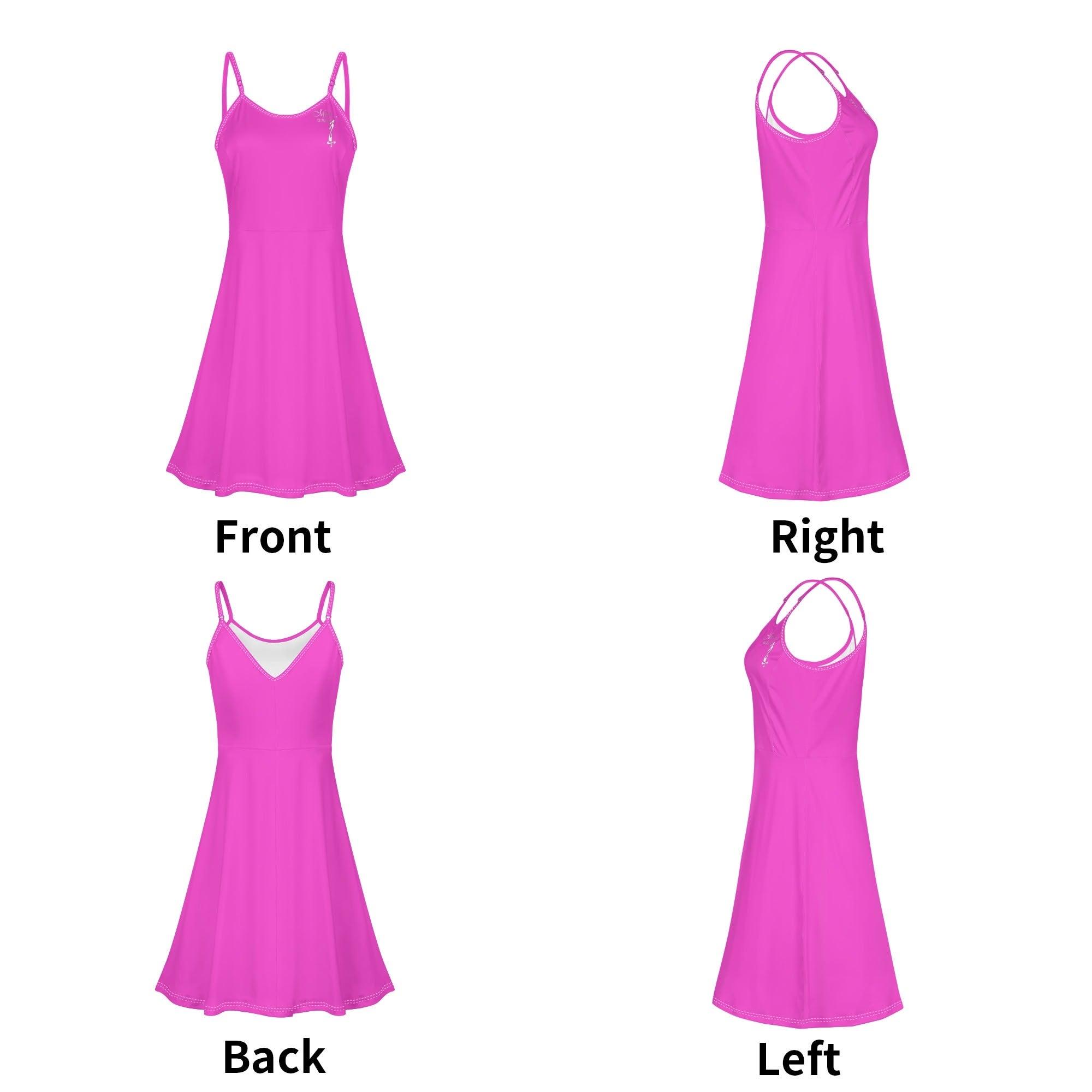 Women's Lounge Sleeveless Adjustable Spaghetti Strap Short Swing Dress - MES...Where