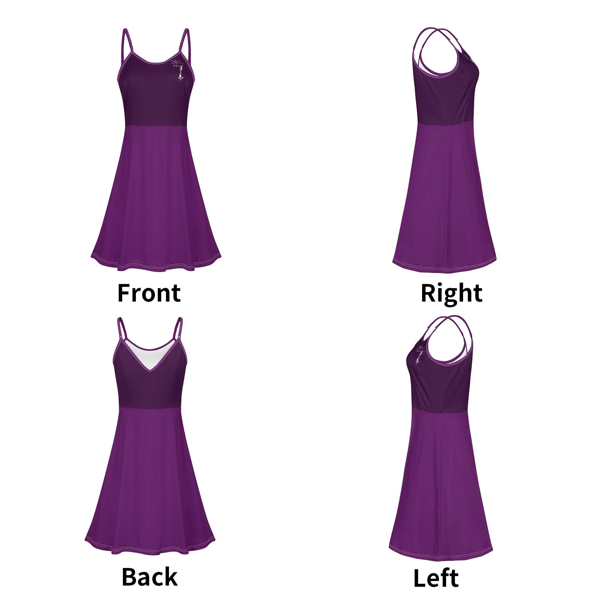 Women's Lounge Sleeveless Adjustable Spaghetti Strap Short Swing Dress - MES...Where