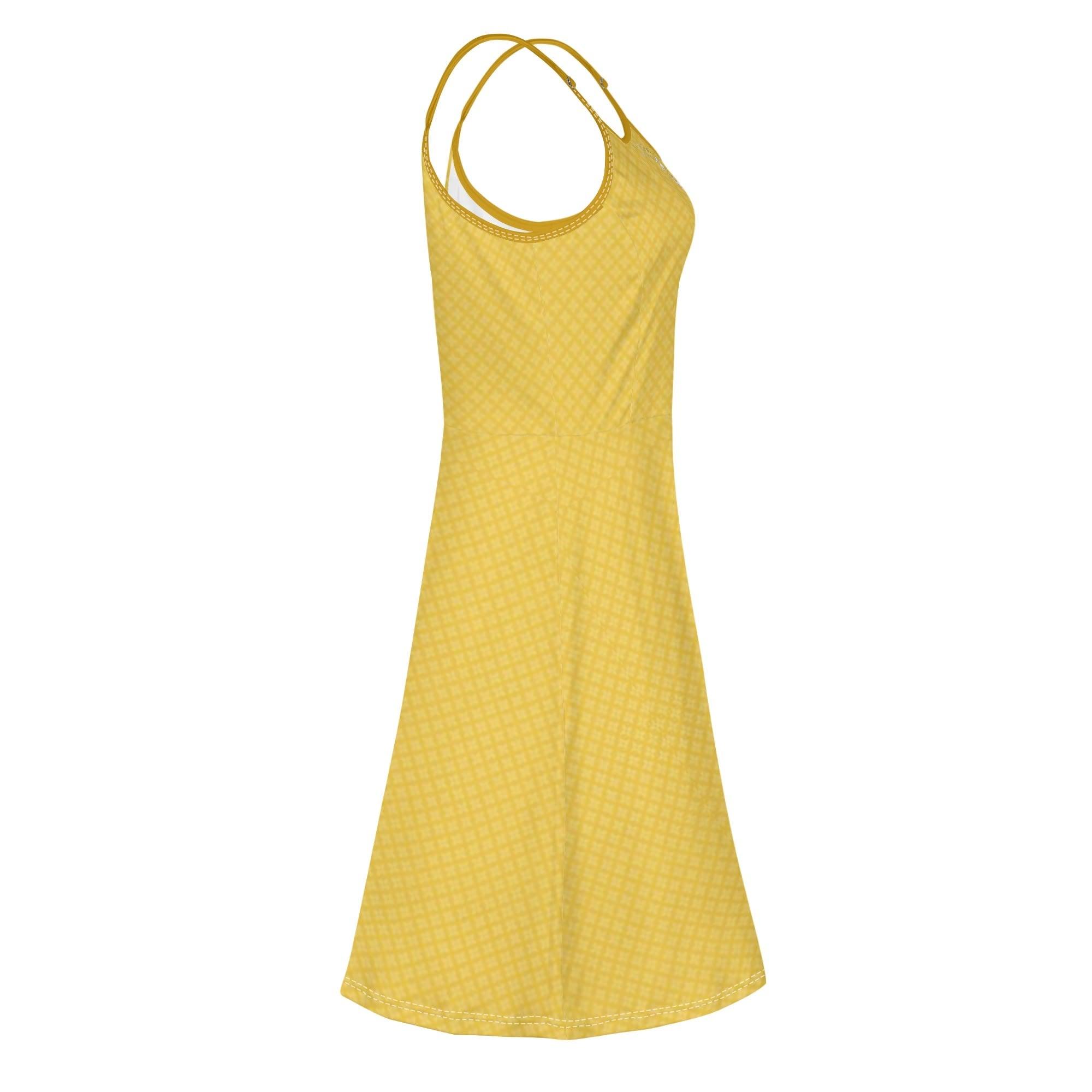 Women's Lounge Sleeveless Adjustable Spaghetti Strap Short Swing Dress - MES...Where