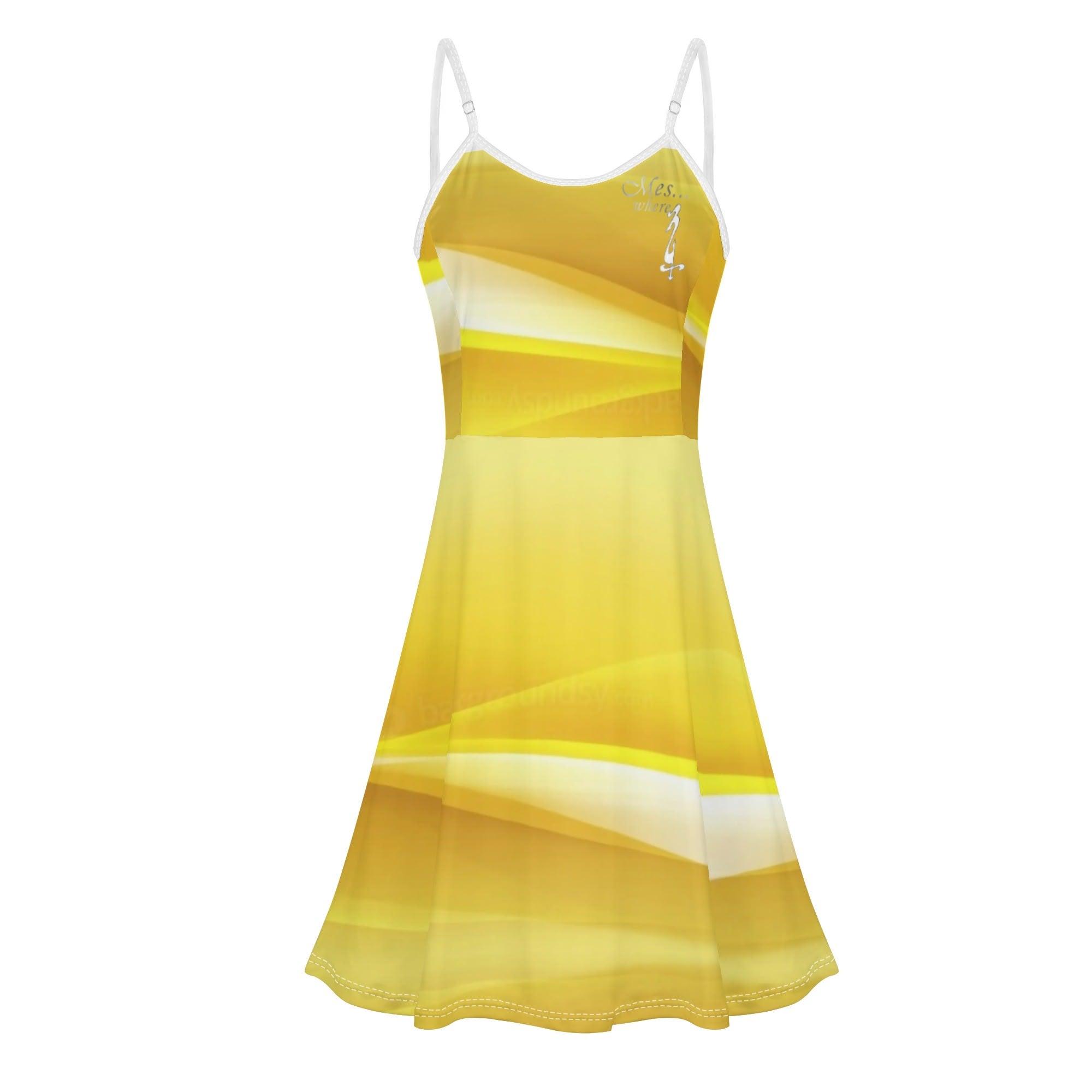 Women's Lounge Sleeveless Adjustable Spaghetti Strap Short Swing Dress - MES...Where