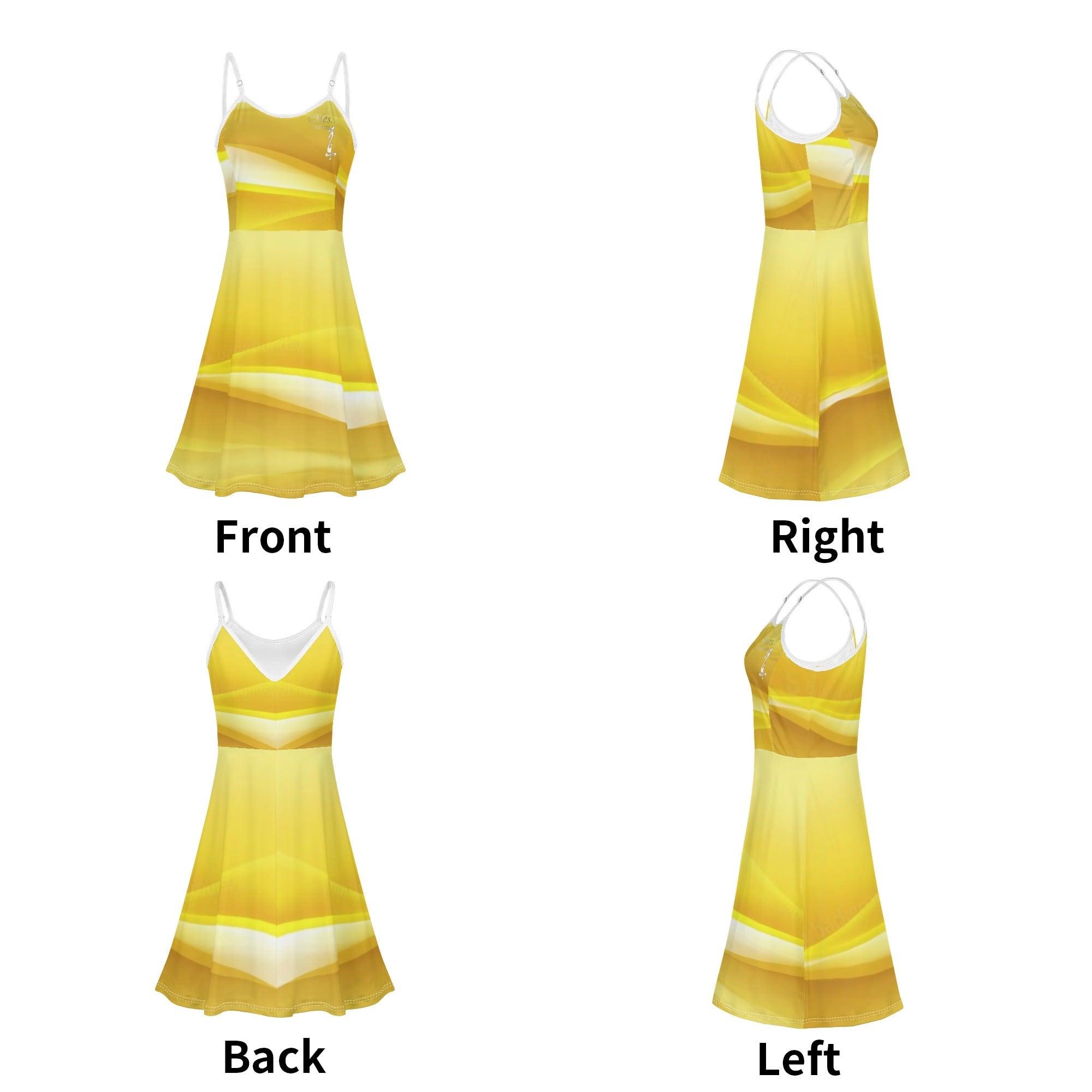 Women's Lounge Sleeveless Adjustable Spaghetti Strap Short Swing Dress - MES...Where