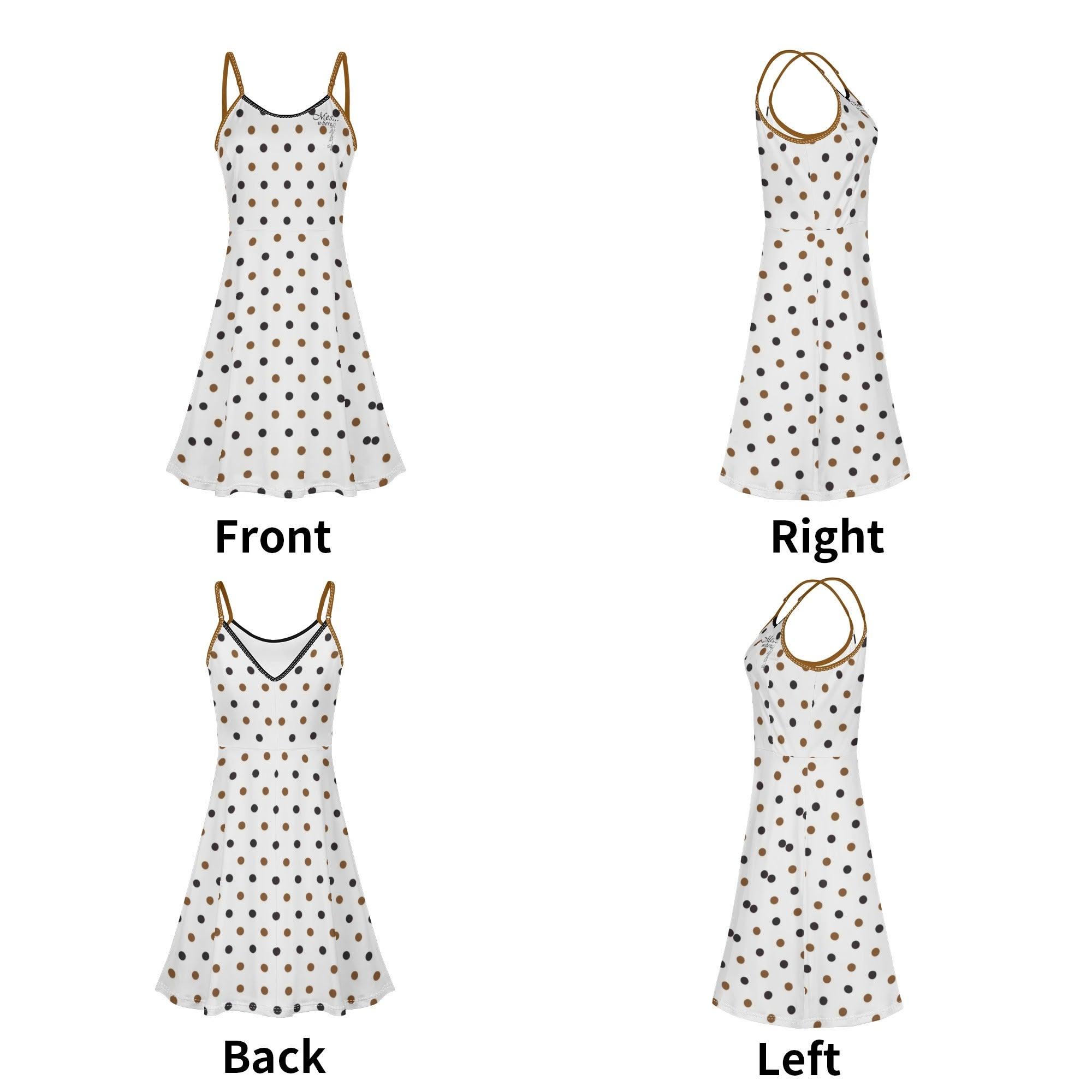 Women's Lounge Sleeveless Adjustable Spaghetti Strap Short Swing Dress - MES...Where