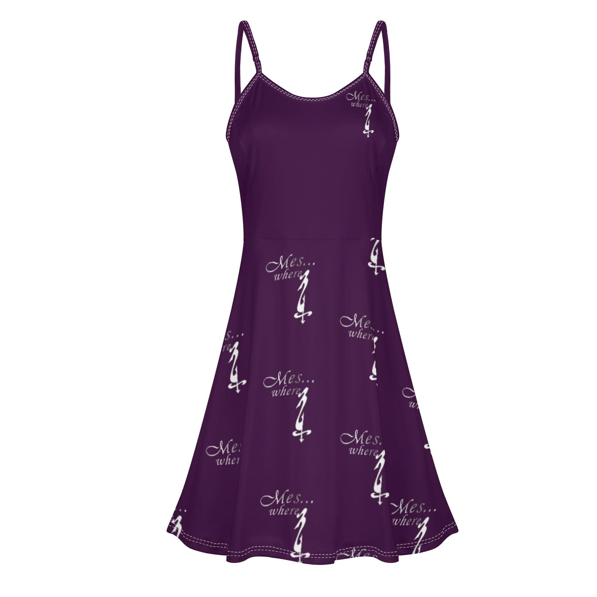 Women's Lounge Sleeveless Adjustable Spaghetti Strap Short Swing Dress - MES...Where