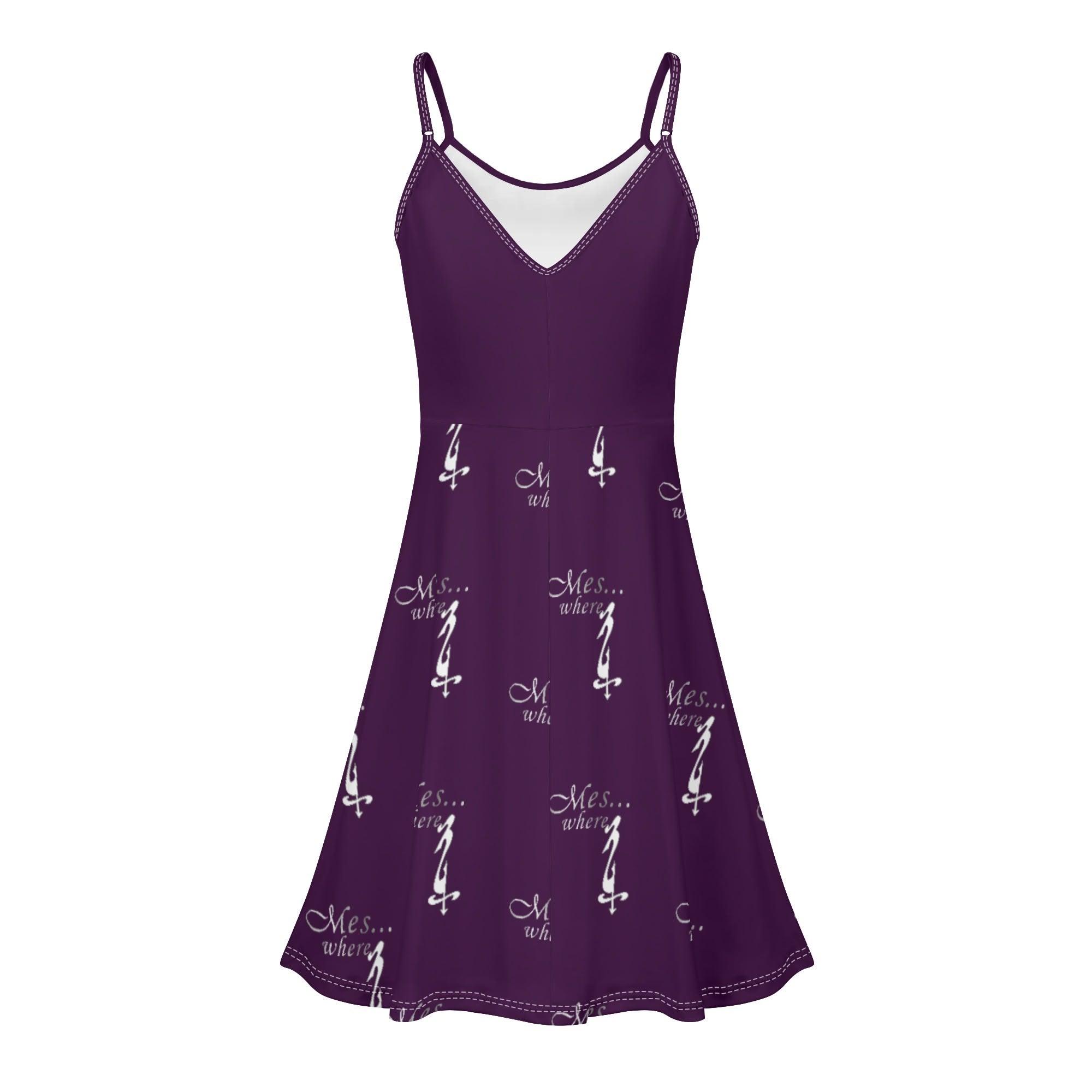 Women's Lounge Sleeveless Adjustable Spaghetti Strap Short Swing Dress - MES...Where