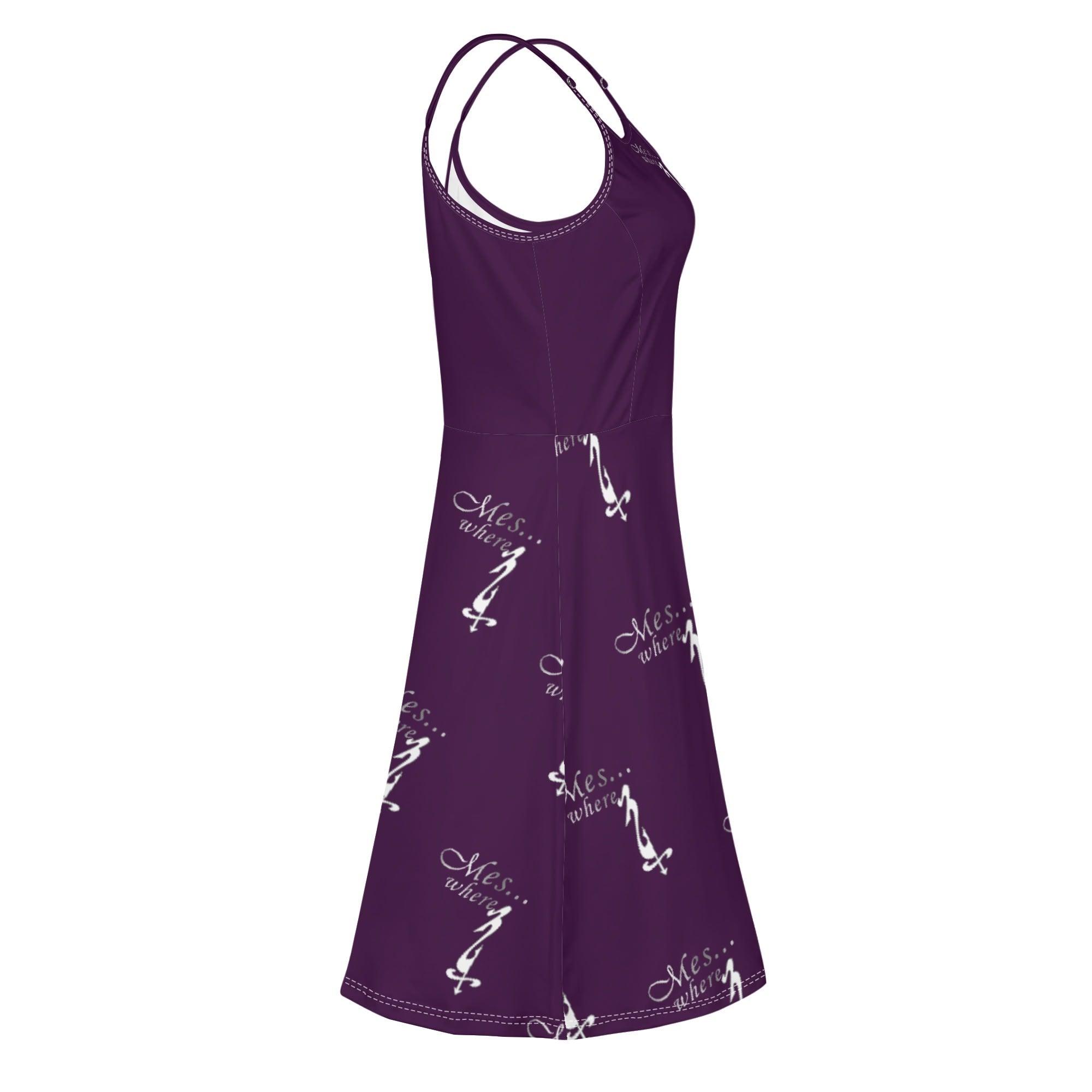 Women's Lounge Sleeveless Adjustable Spaghetti Strap Short Swing Dress - MES...Where