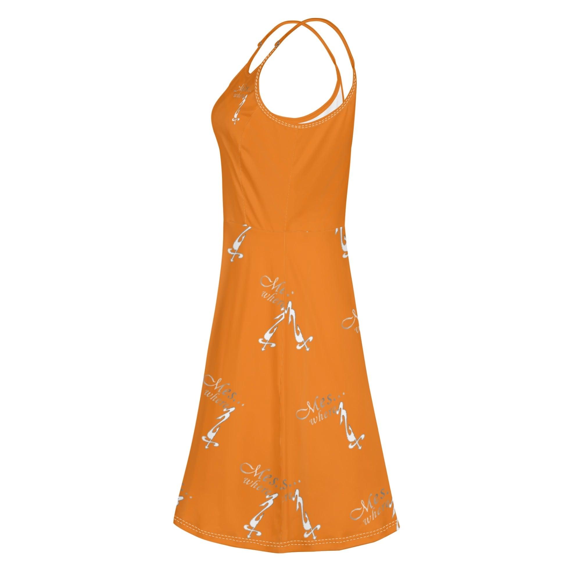 Women's Lounge Sleeveless Adjustable Spaghetti Strap Short Swing Dress - MES...Where