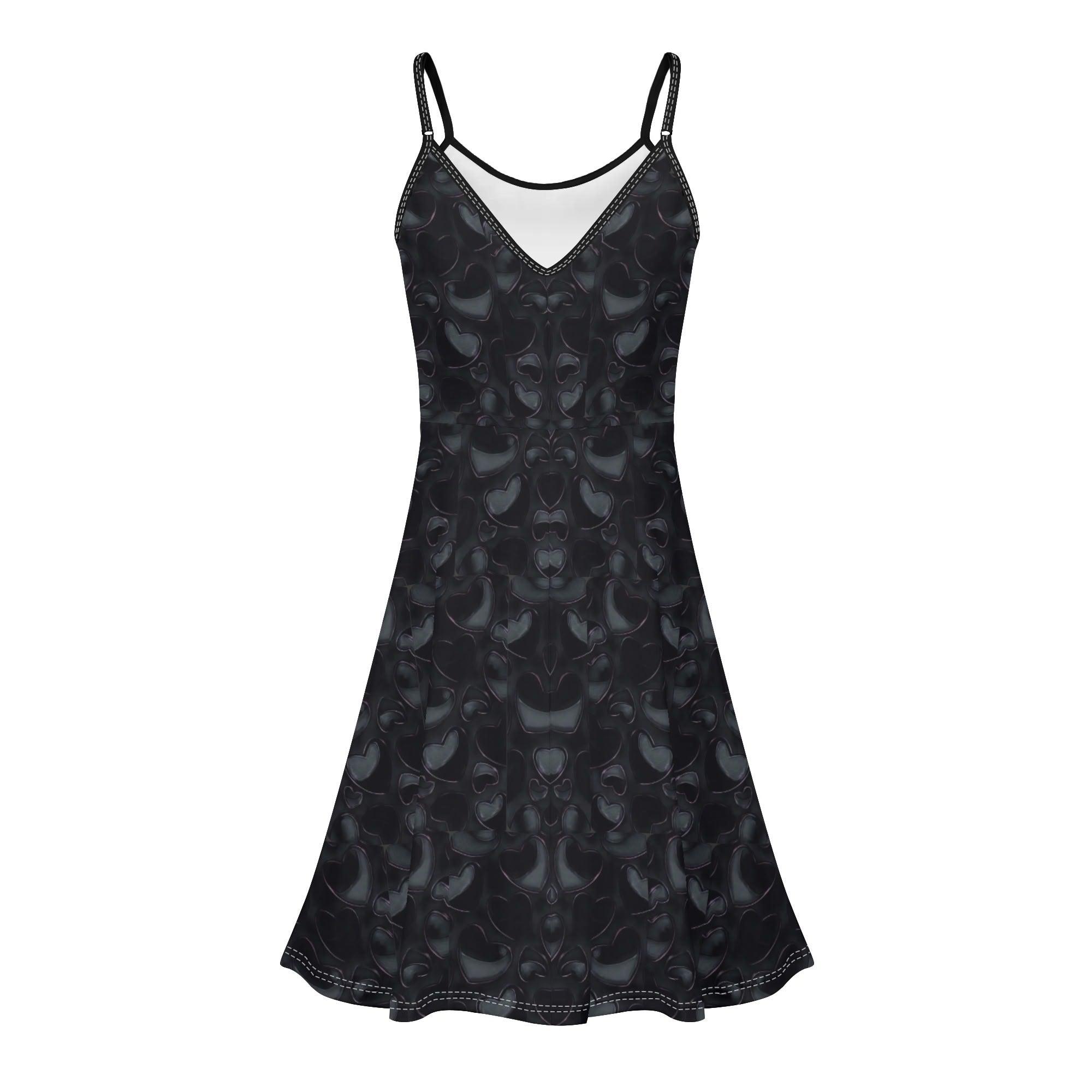 Women's Lounge Sleeveless Adjustable Spaghetti Strap Short Swing Dress - MES...Where