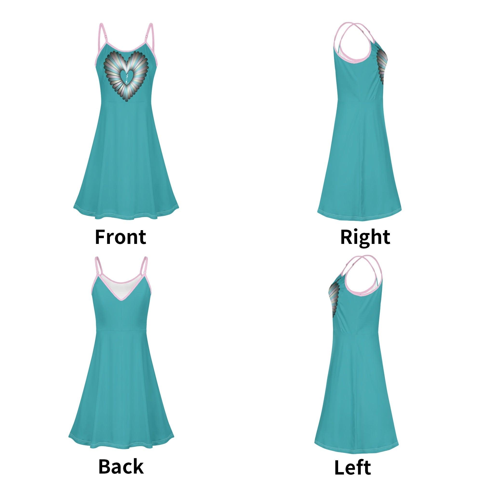 Women's Lounge Sleeveless Adjustable Spaghetti Strap Short Swing Dress - MES...Where