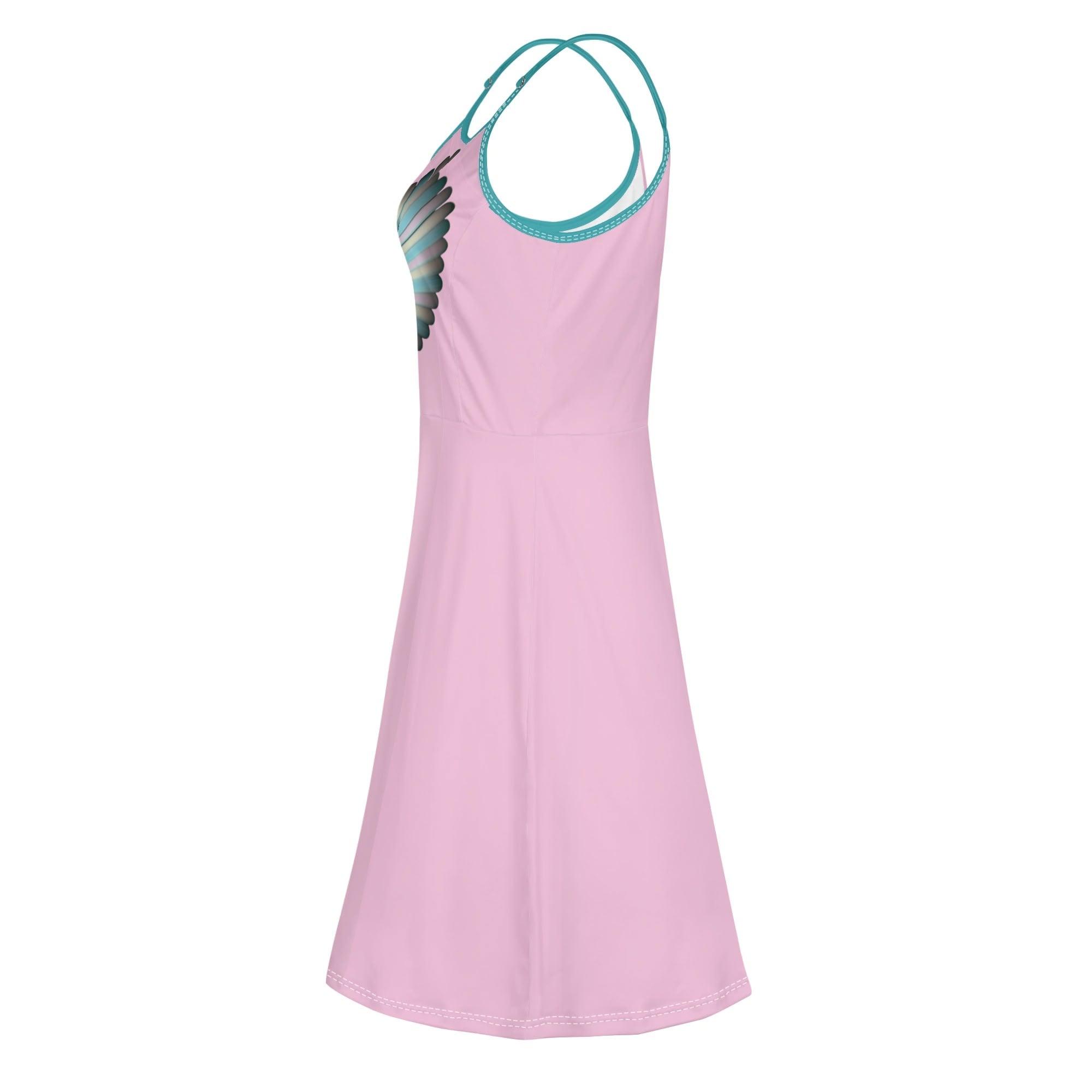 Women's Lounge Sleeveless Adjustable Spaghetti Strap Short Swing Dress - MES...Where