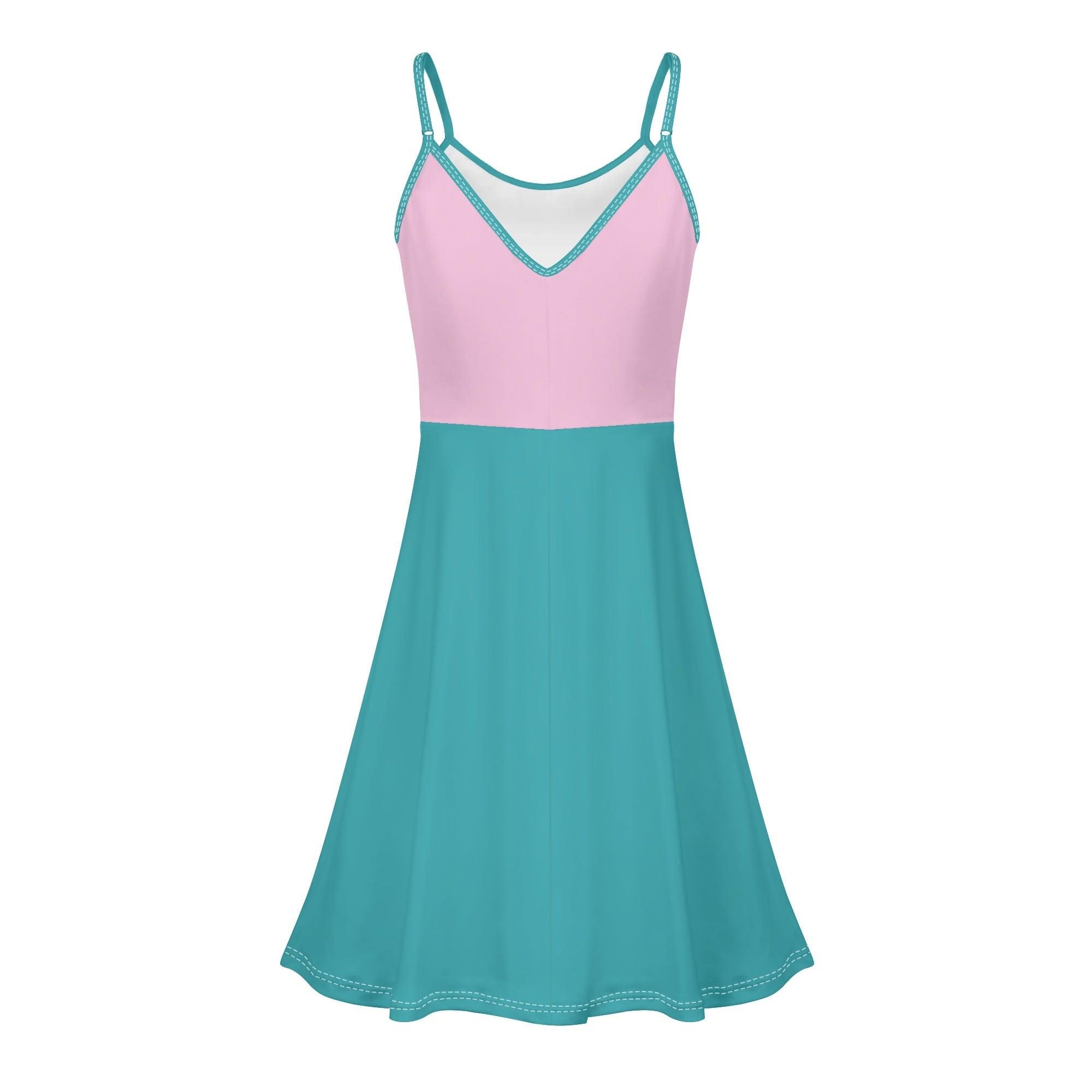 Women's Lounge Sleeveless Adjustable Spaghetti Strap Short Swing Dress - MES...Where