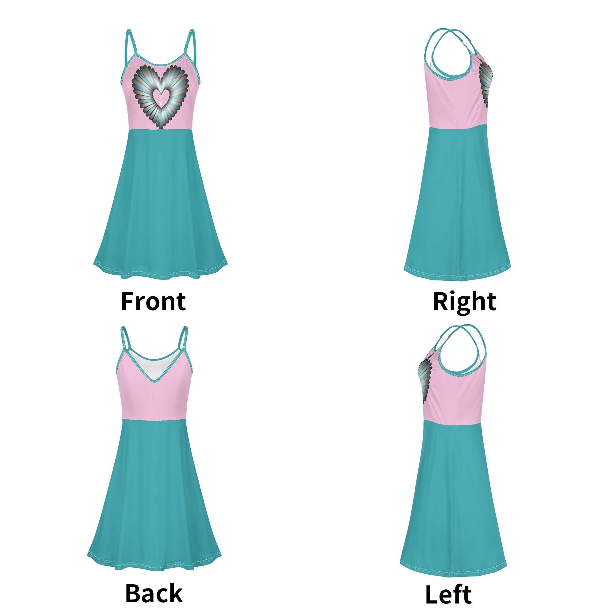 Women's Lounge Sleeveless Adjustable Spaghetti Strap Short Swing Dress - MES...Where