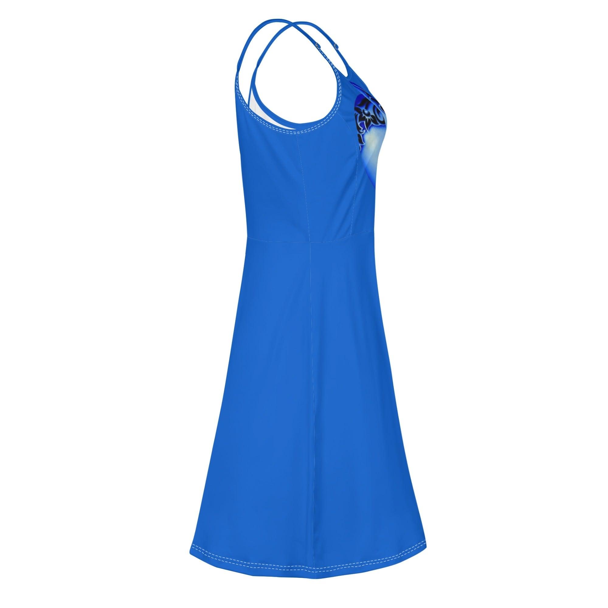 Women's Lounge Sleeveless Adjustable Spaghetti Strap Short Swing Dress - MES...Where