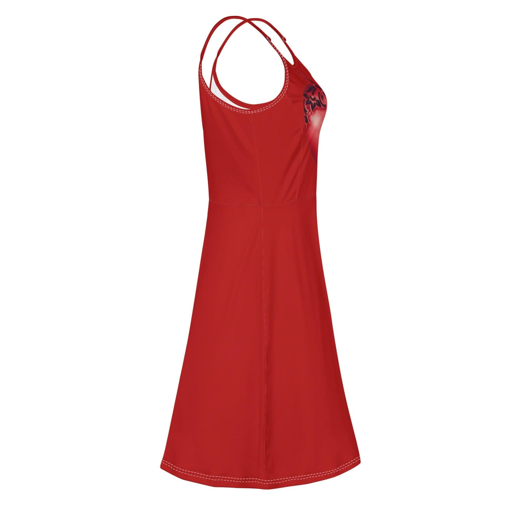 Women's Lounge Sleeveless Adjustable Spaghetti Strap Short Swing Dress - MES...Where