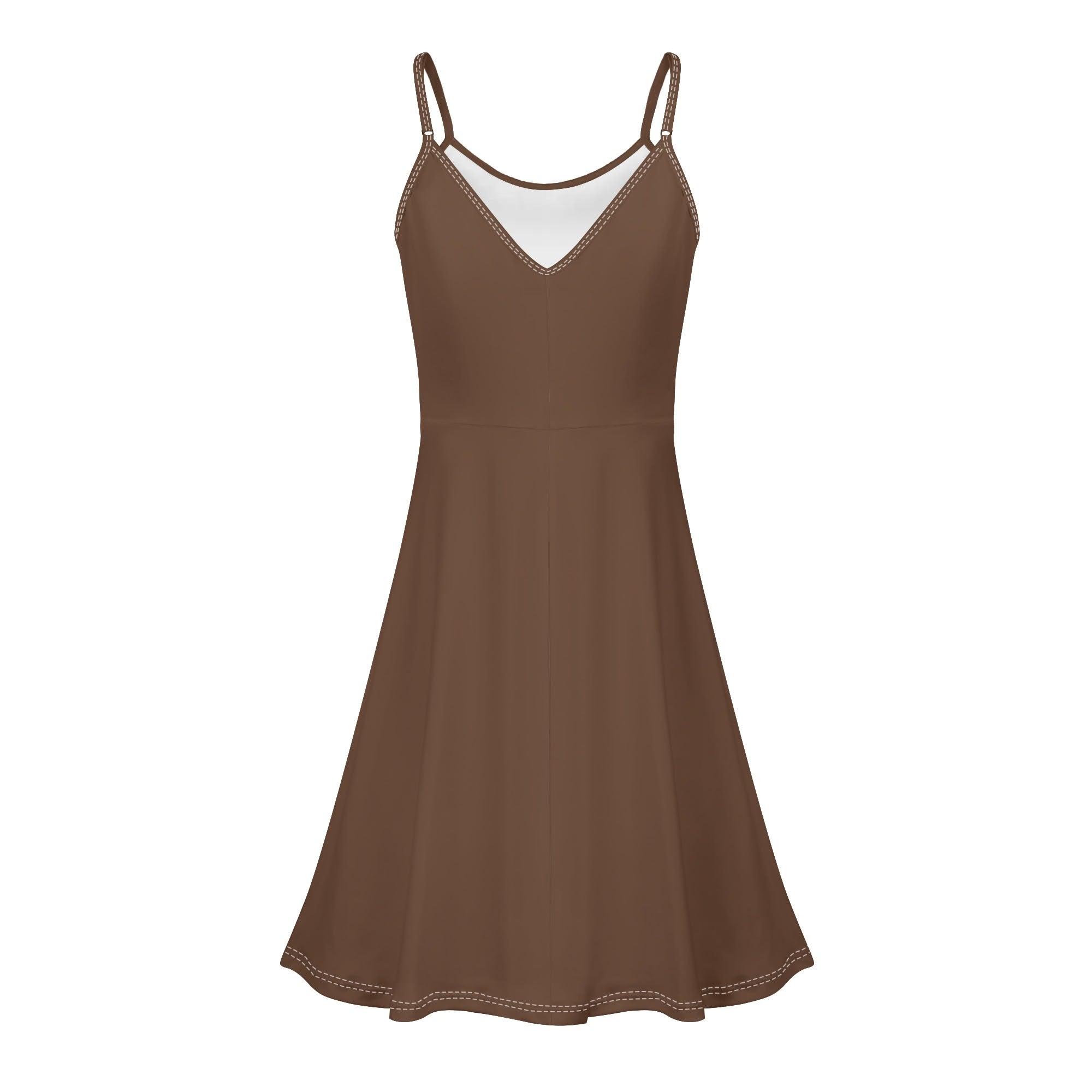 Women's Lounge Sleeveless Adjustable Spaghetti Strap Short Swing Dress - MES...Where