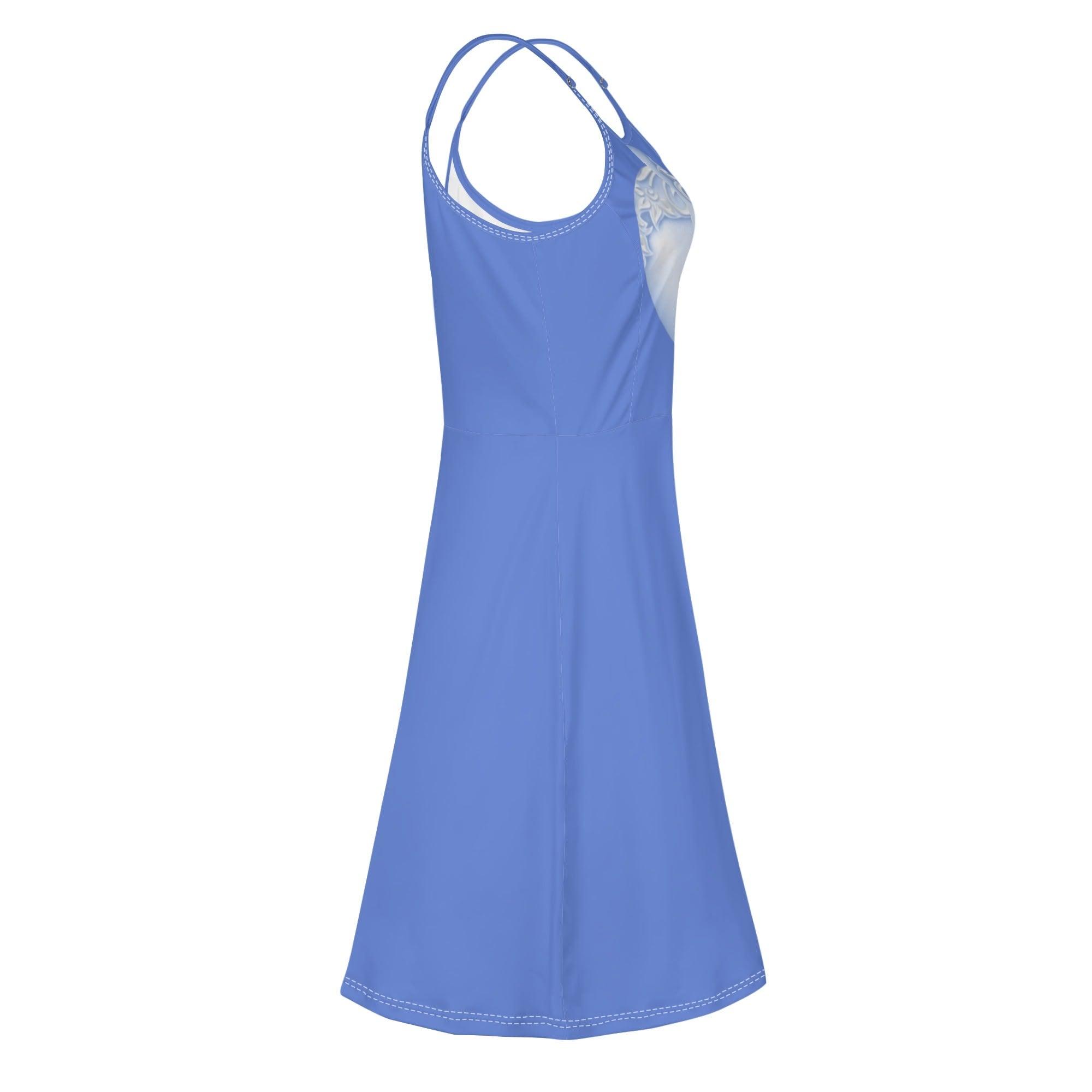 Women's Lounge Sleeveless Adjustable Spaghetti Strap Short Swing Dress - MES...Where