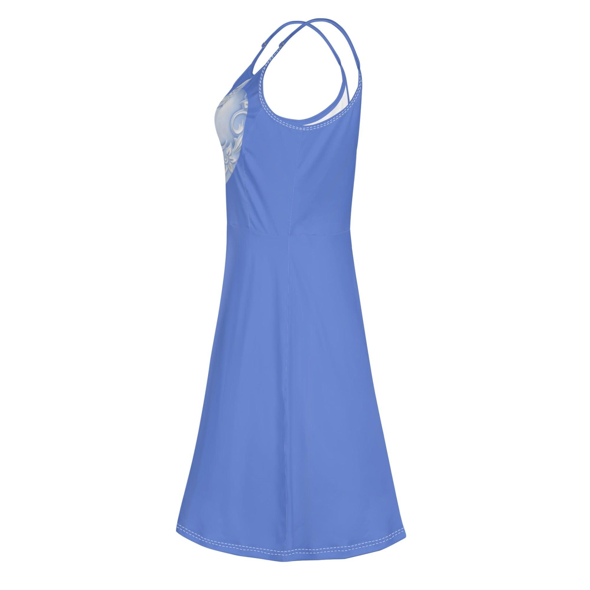 Women's Lounge Sleeveless Adjustable Spaghetti Strap Short Swing Dress - MES...Where