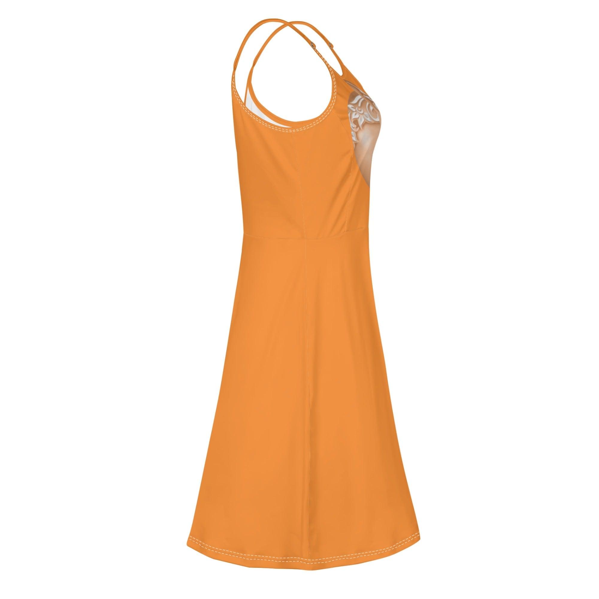 Women's Lounge Sleeveless Adjustable Spaghetti Strap Short Swing Dress - MES...Where