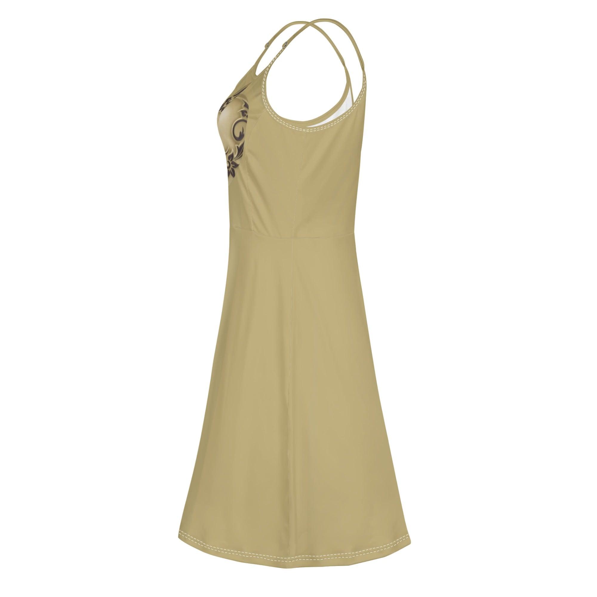 Women's Lounge Sleeveless Adjustable Spaghetti Strap Short Swing Dress - MES...Where