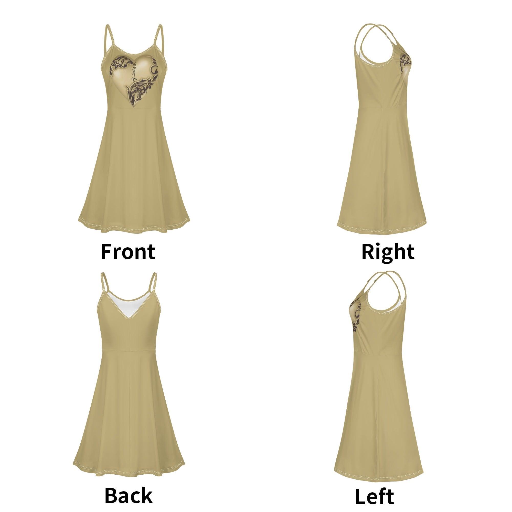 Women's Lounge Sleeveless Adjustable Spaghetti Strap Short Swing Dress - MES...Where