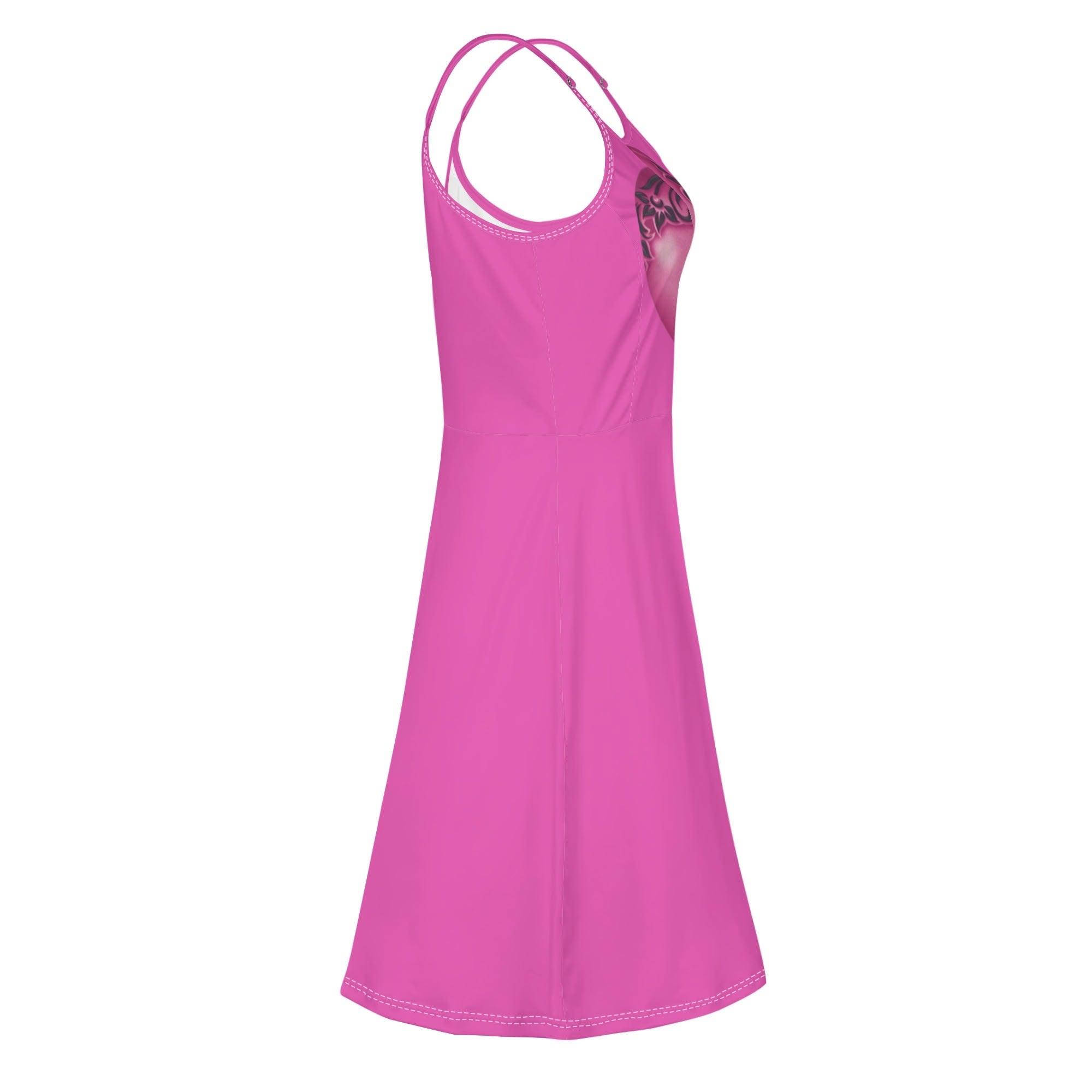 Women's Lounge Sleeveless Adjustable Spaghetti Strap Short Dress Swing Dress - MES...Where