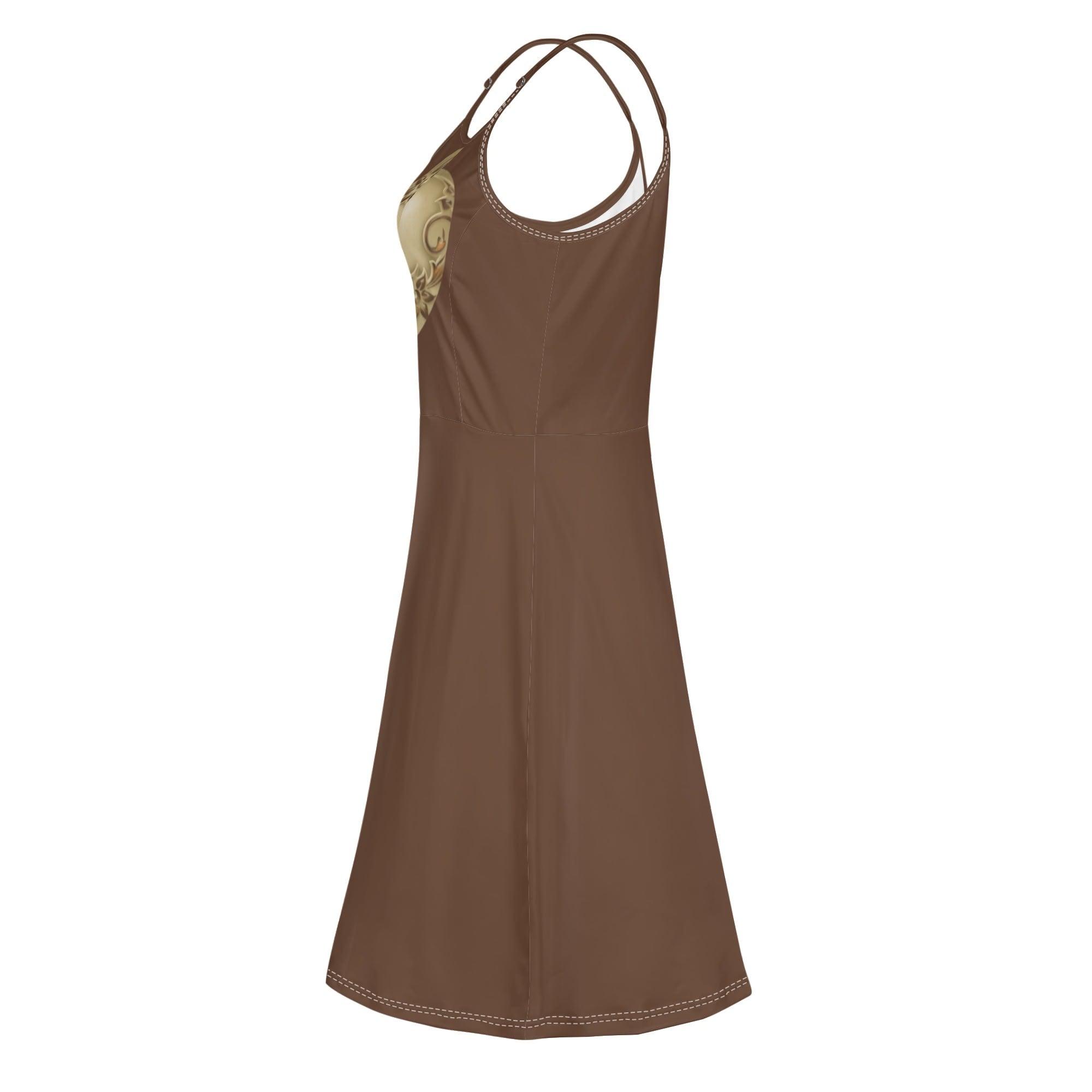 Women's Lounge Sleeveless Adjustable Spaghetti Strap Short Swing Dress - MES...Where