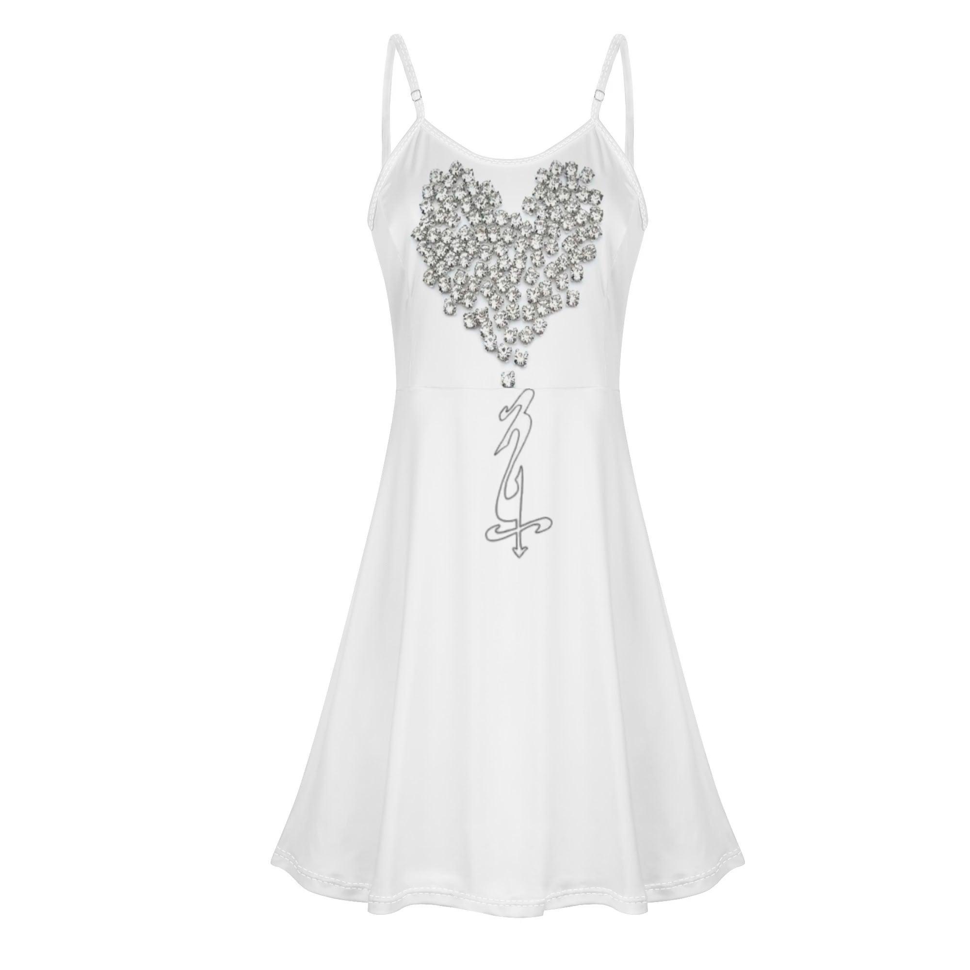 Women's Lounge Sleeveless Adjustable Spaghetti Strap Short Swing Dress - MES...Where